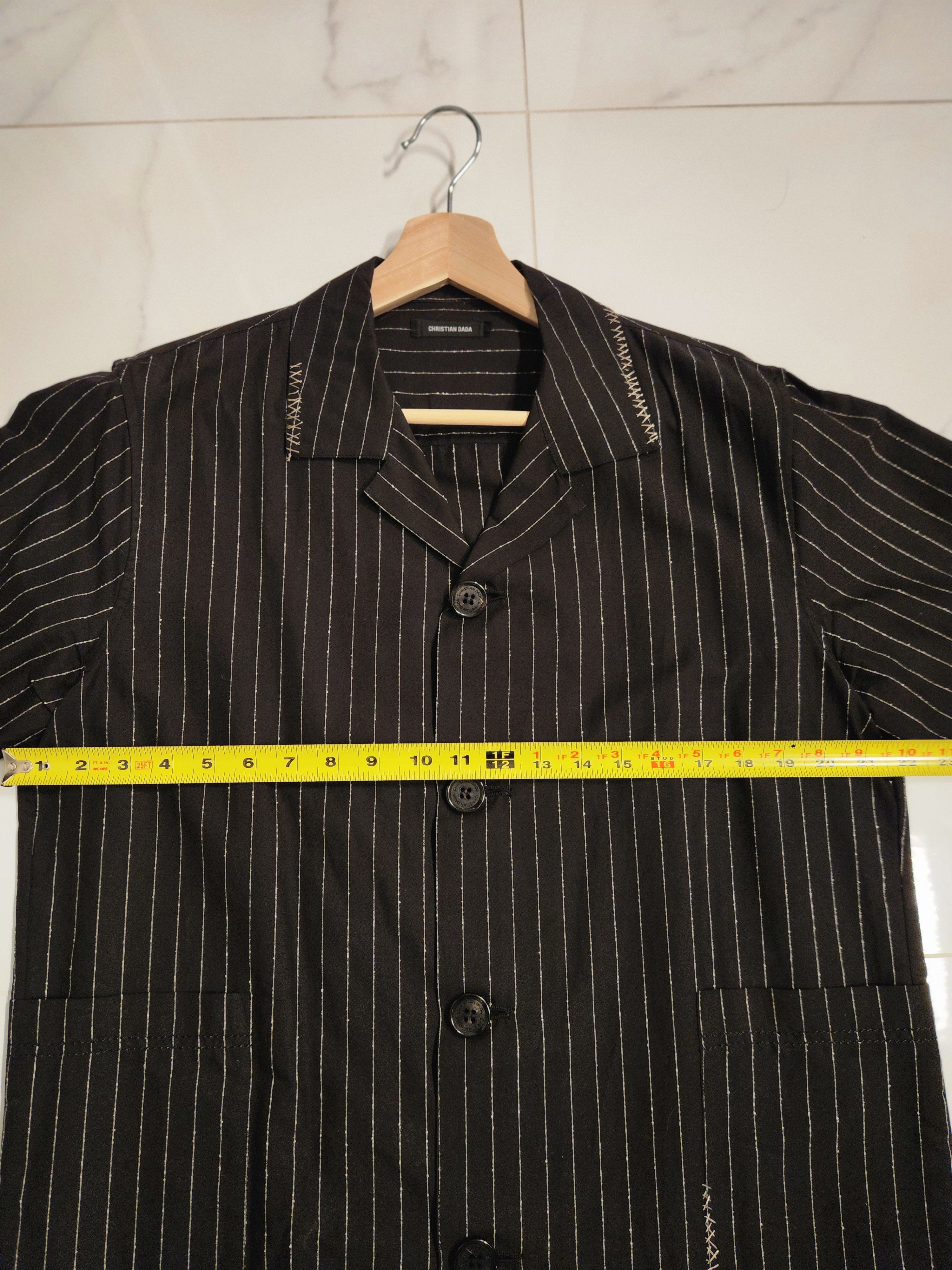 Christian Dada Avant Garde Contrast Stitch Striped Camp Collar Shirt Size US L / EU 52-54 / 3 - 7 Thumbnail