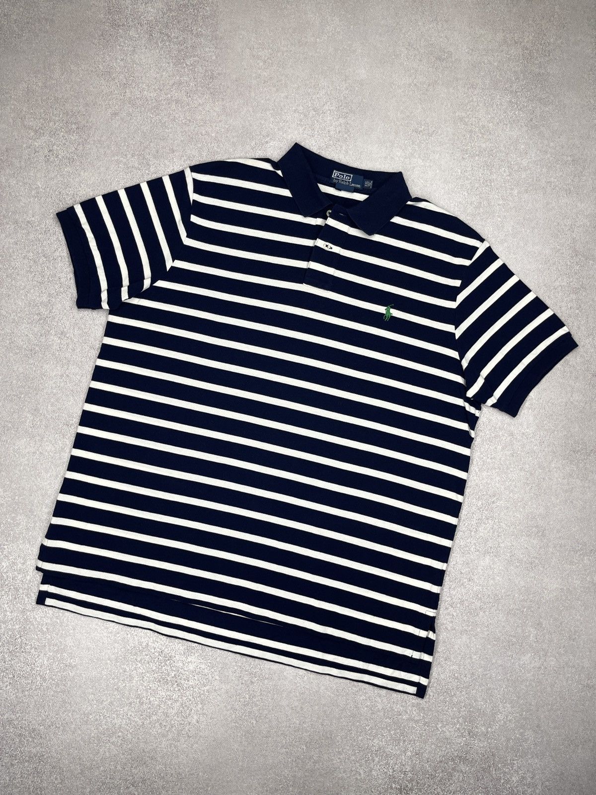 Polo Ralph Lauren Vintage Polo Ralph Lauren Striped Polo Rugby Navy/White Y2K Size US XXL / EU 58 / 5 - 1 Thumbnail