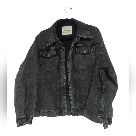 ba&sh ba&sh Black Jean Jacket with Waist Tie Size M / US 6-8 / IT 42-44 - 1 Thumbnail