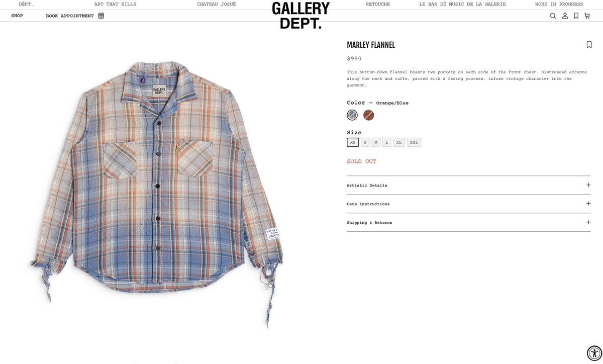 Gallery Dept. Gallery Dept Marley Flannel Size US L / EU 52-54 / 3 - 2 Thumbnail