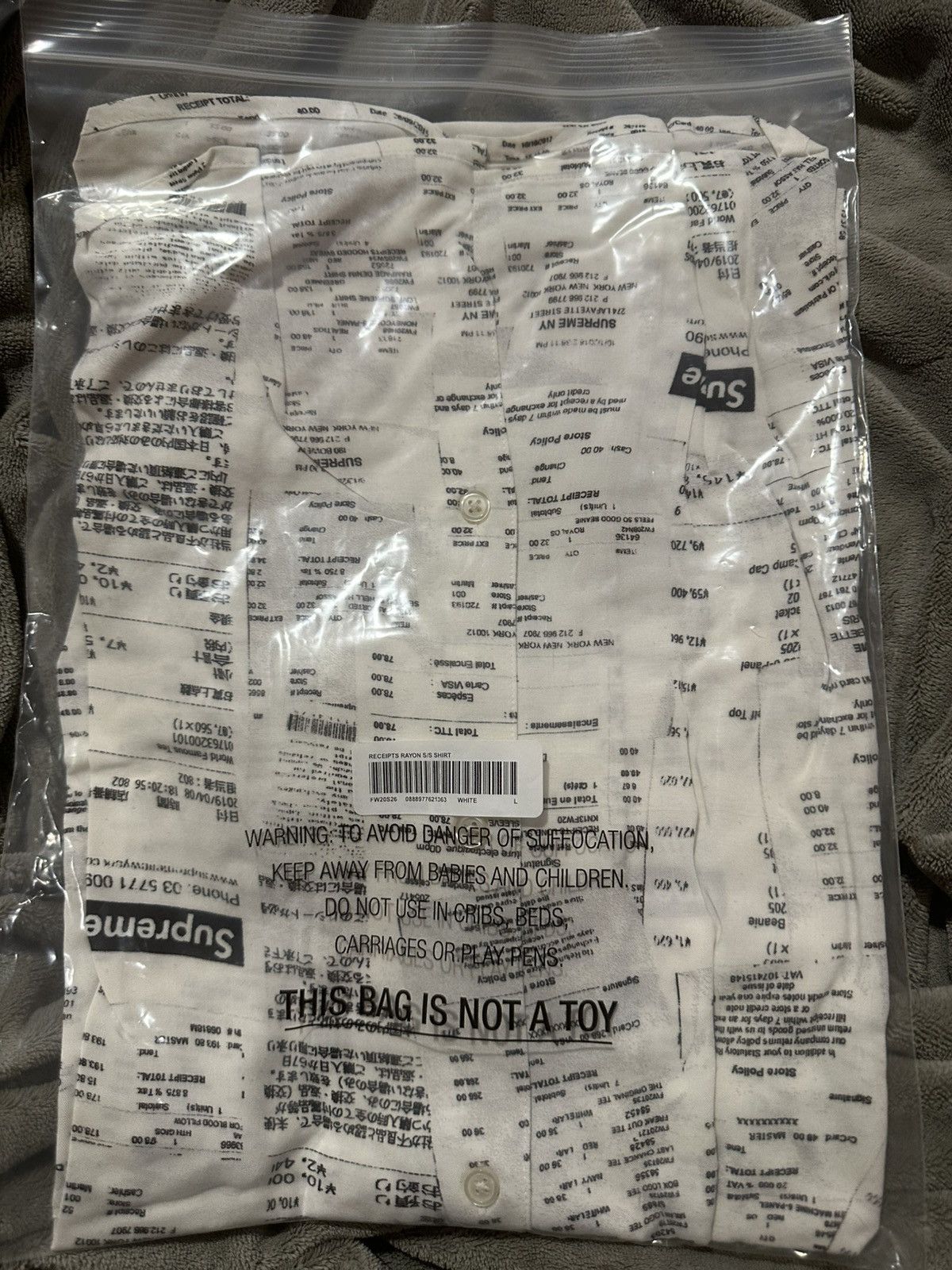 Supreme Supreme Receipts Rayon Shirt Short Sleeve Size Large FW20 Size US L / EU 52-54 / 3 - 3 Thumbnail