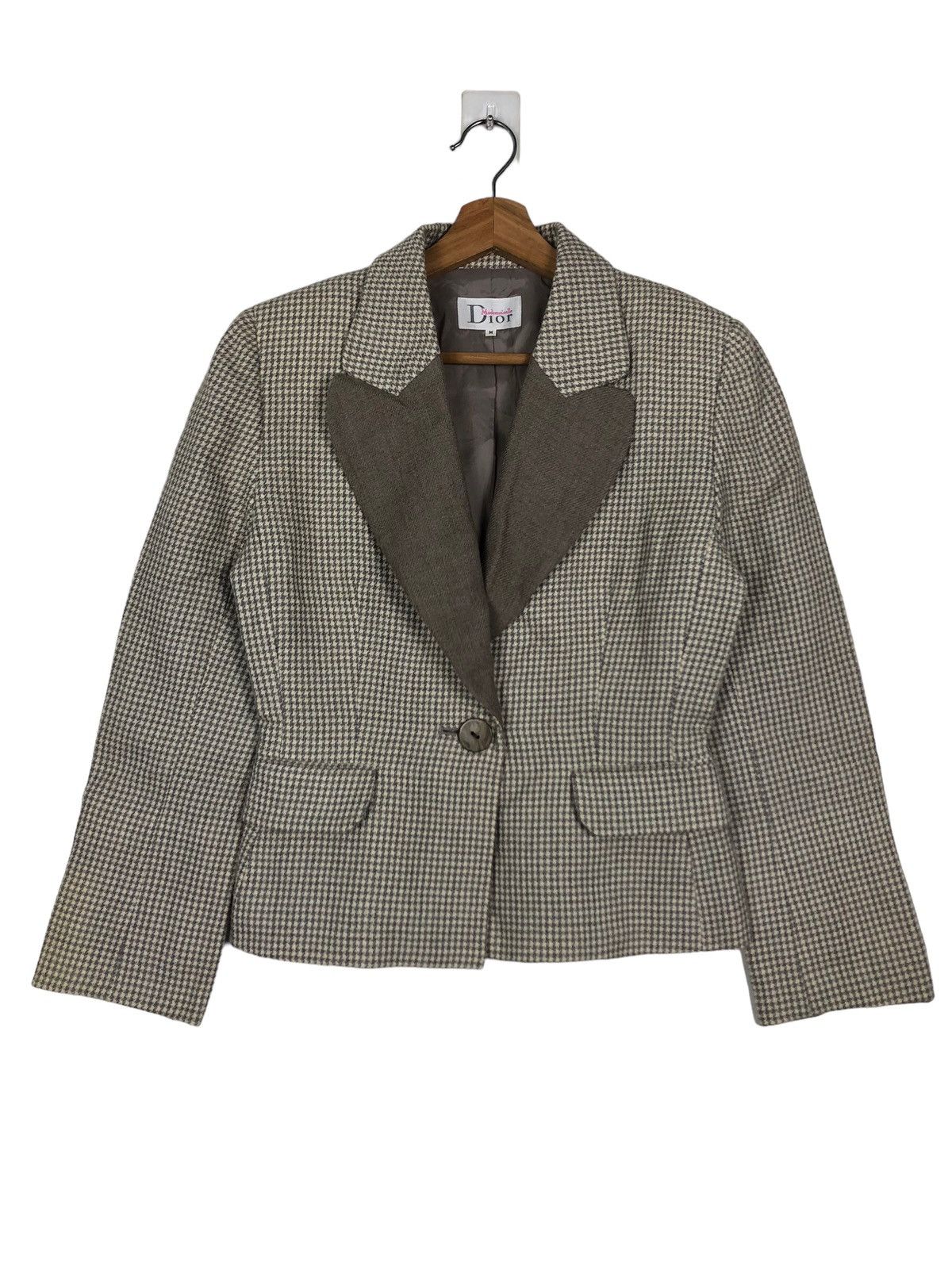 🔥90’s Checked Tartan Double Breast Cropped Jacket Dior