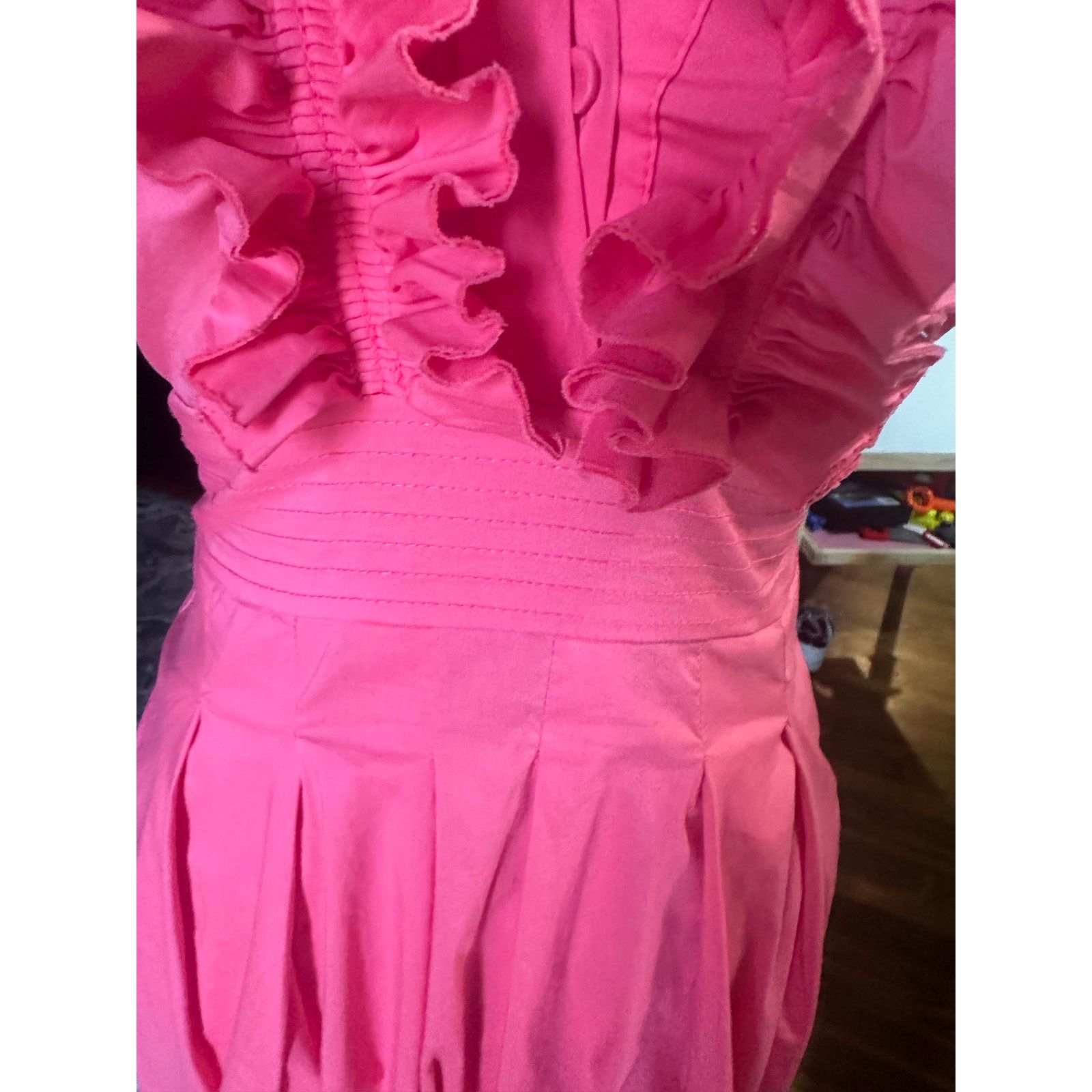 Bcbgmaxazria Bcbgmaxazria Geranium Woven Cotton Halter Dress Size XS / US 0-2 / IT 36-38 - 4 Thumbnail