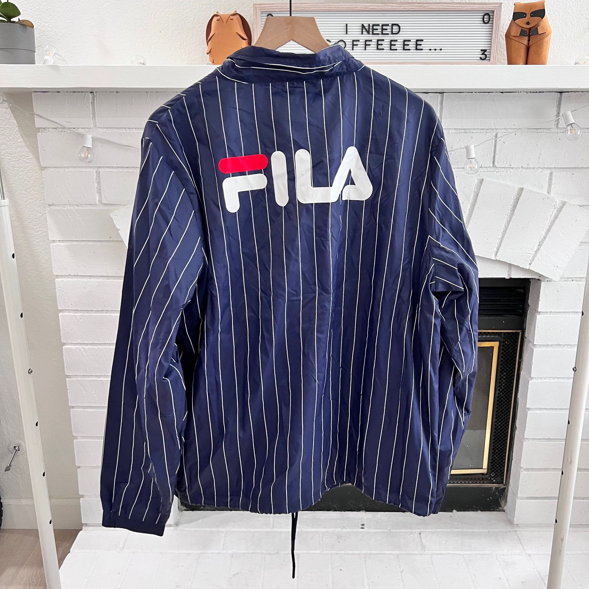 Fila Fila Stripe Logo Coach Jacket Size US L / EU 52-54 / 3 - 2 Thumbnail