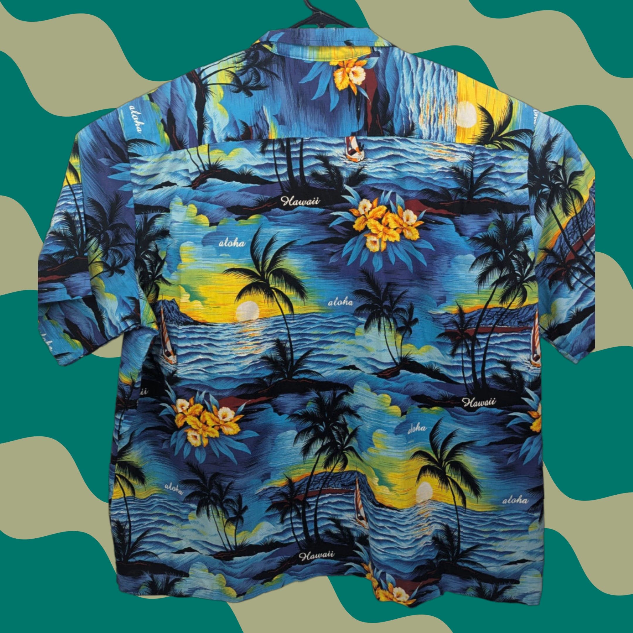 Vintage VINTAGE Royal Creations Blue Aloha Sailing Floral Hawaiian Shirt Mens 4XL Made in Hawaii Size US XXL / EU 58 / 5 - 1 Thumbnail