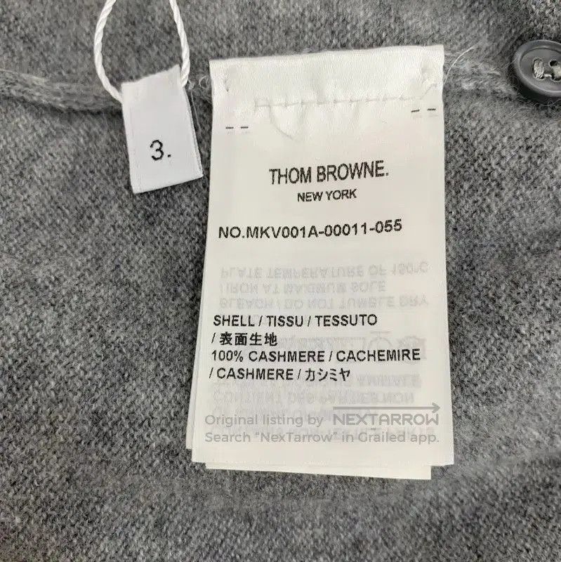 Thom Browne Thom Browne Women's Gray Cashmere Cardigan . Size L / US 10 / IT 46 - 6 Thumbnail