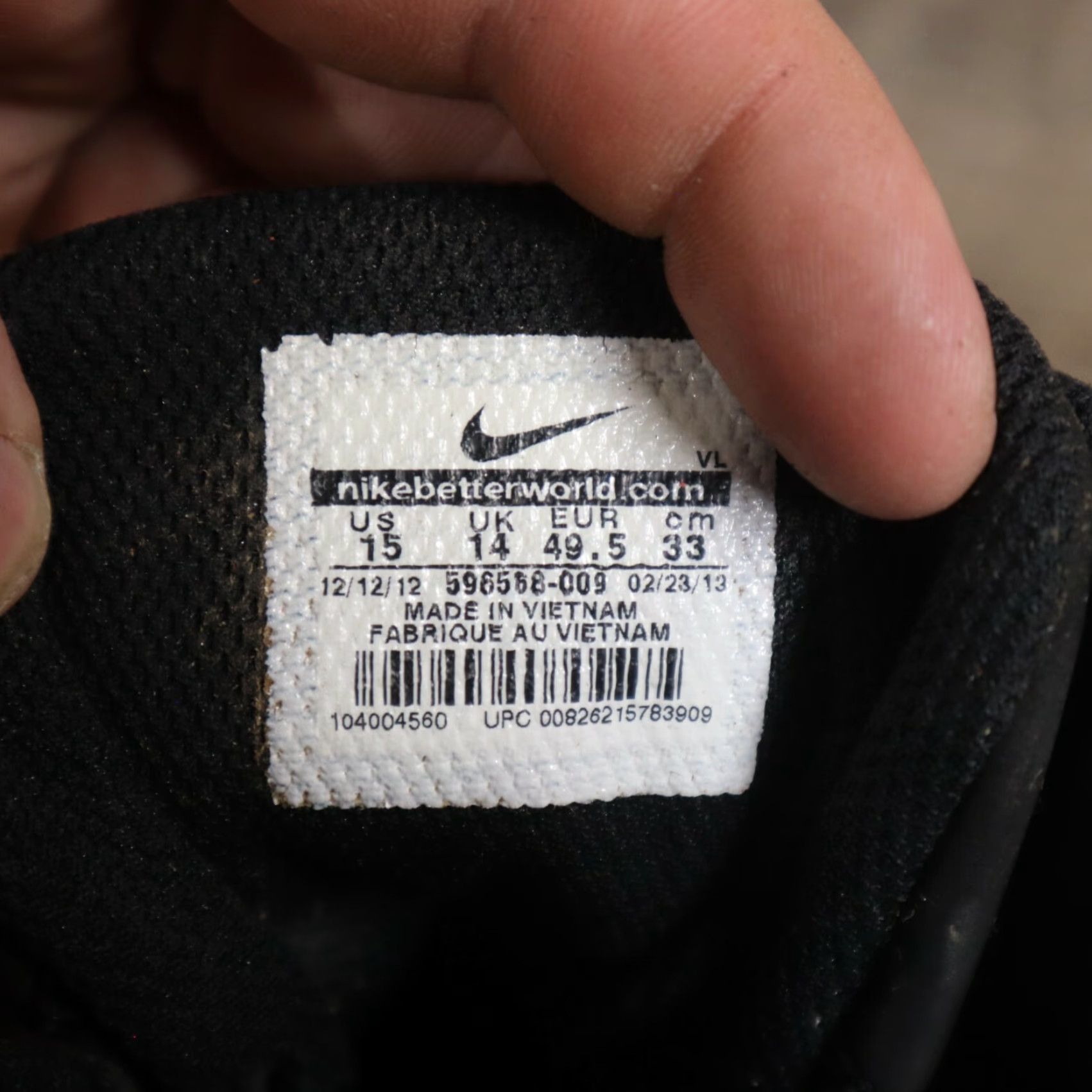 Nike Nike CJ81 Strike Football Cleats Lace Up Mens 15 Black Gray 596568-009 Football Shoes Nike Strike Shoes 2013 Mens Cleats Size 46 - 7 Thumbnail