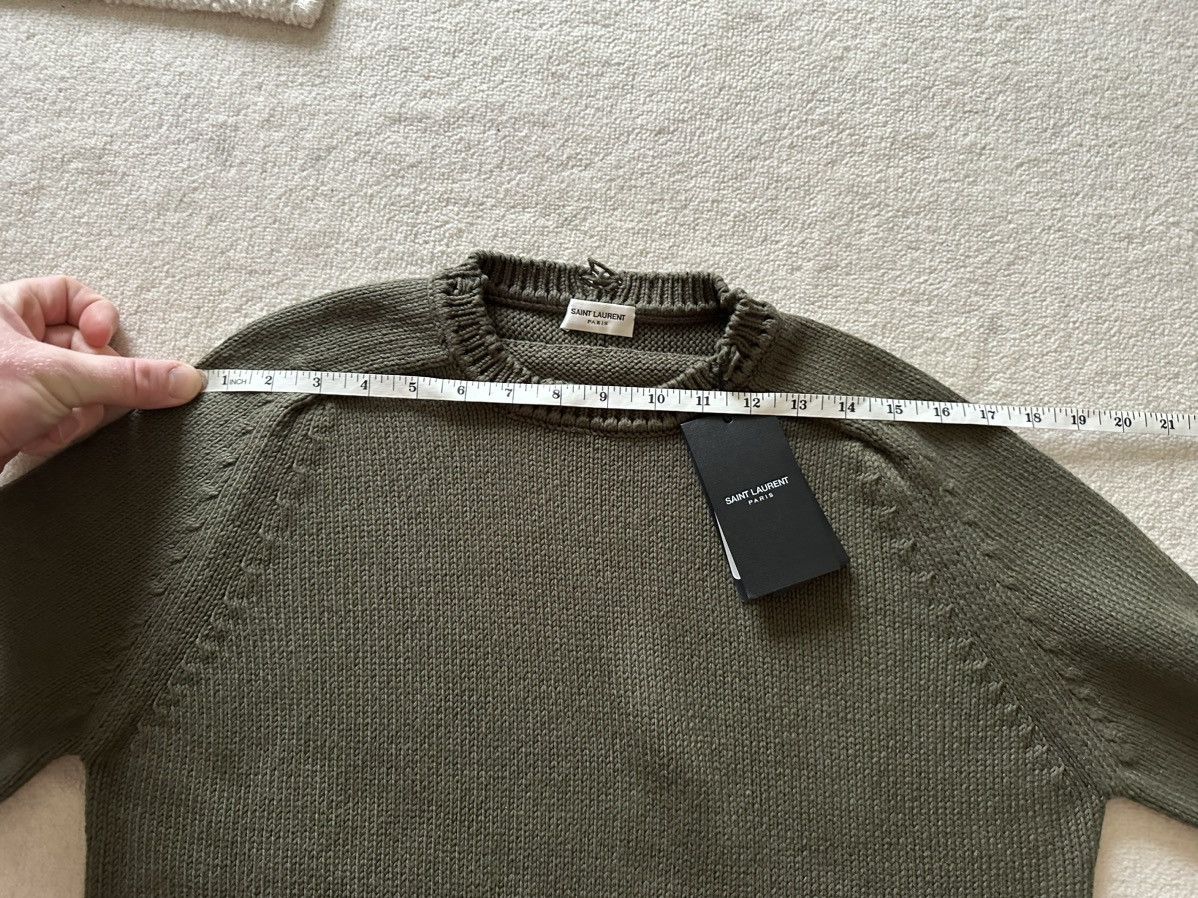 Saint Laurent Paris $990 FW21 Saint Laurent Green destroyed knit sweater L Size US L / EU 52-54 / 3 - 7 Thumbnail