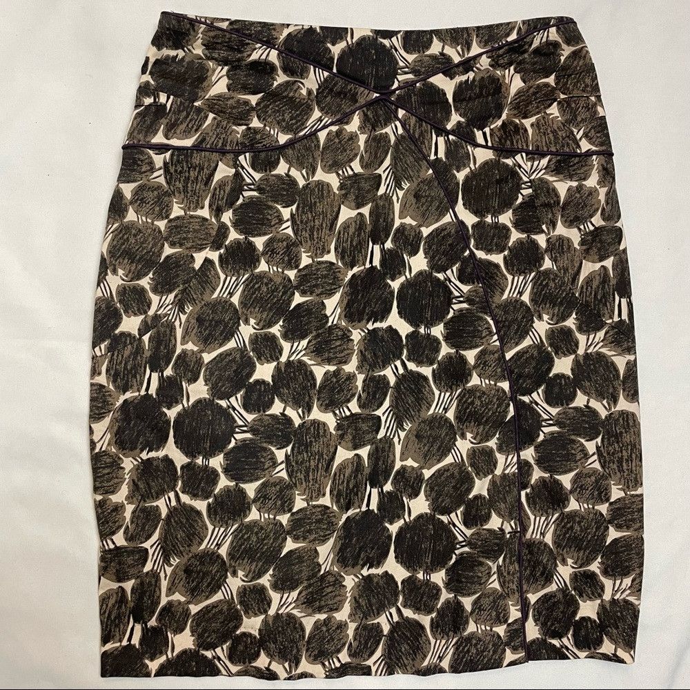 Other Nougat London Cotton Tulip Skirt White Brown Print Size 2 Size 26" / US 2 / IT 38 - 4 Thumbnail