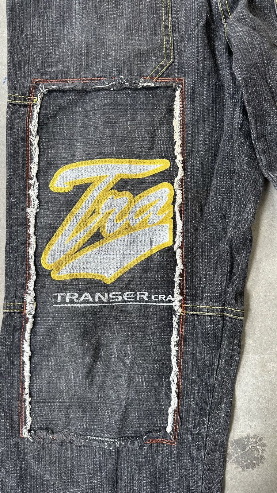 Japanese Brand Y2K TRANSER BAGGY PATCH DENIM PANT Size US 30 / EU 46 - 5 Thumbnail