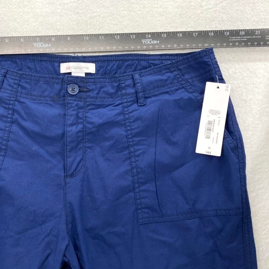 Liz Claiborne VINTAGE Liz Claiborne Pants Womens 6 Brown Women Navy Blue Stretch Fabric Tapered Leg Cuffed NWT Size 28" / US 6 / IT 42 - 7 Thumbnail