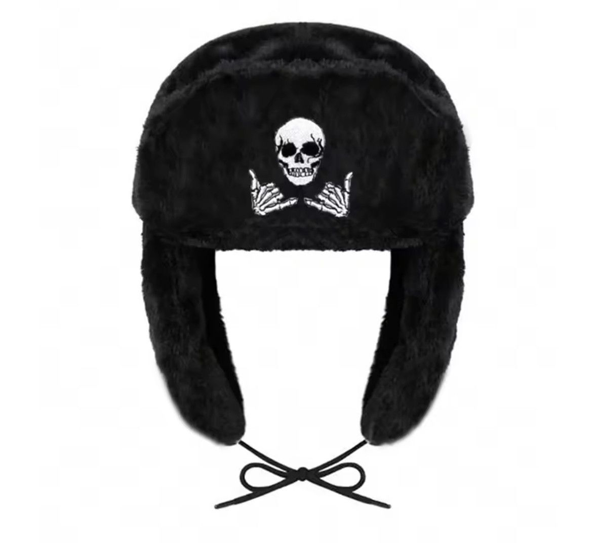 Other Vintage Dope Skull Skeleton Ushanka Autumn Winter Warm Hat Size ONE SIZE - 1 Thumbnail