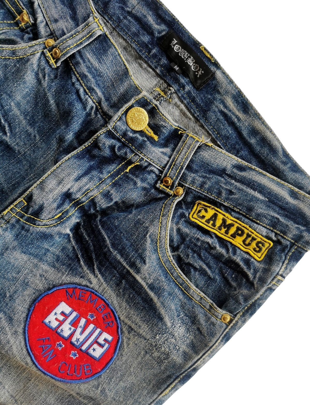 LOWBOX Avantgarde Lowbox Distressed Clawmark Elvis Patches Jeans Size US 31 - 9 Thumbnail