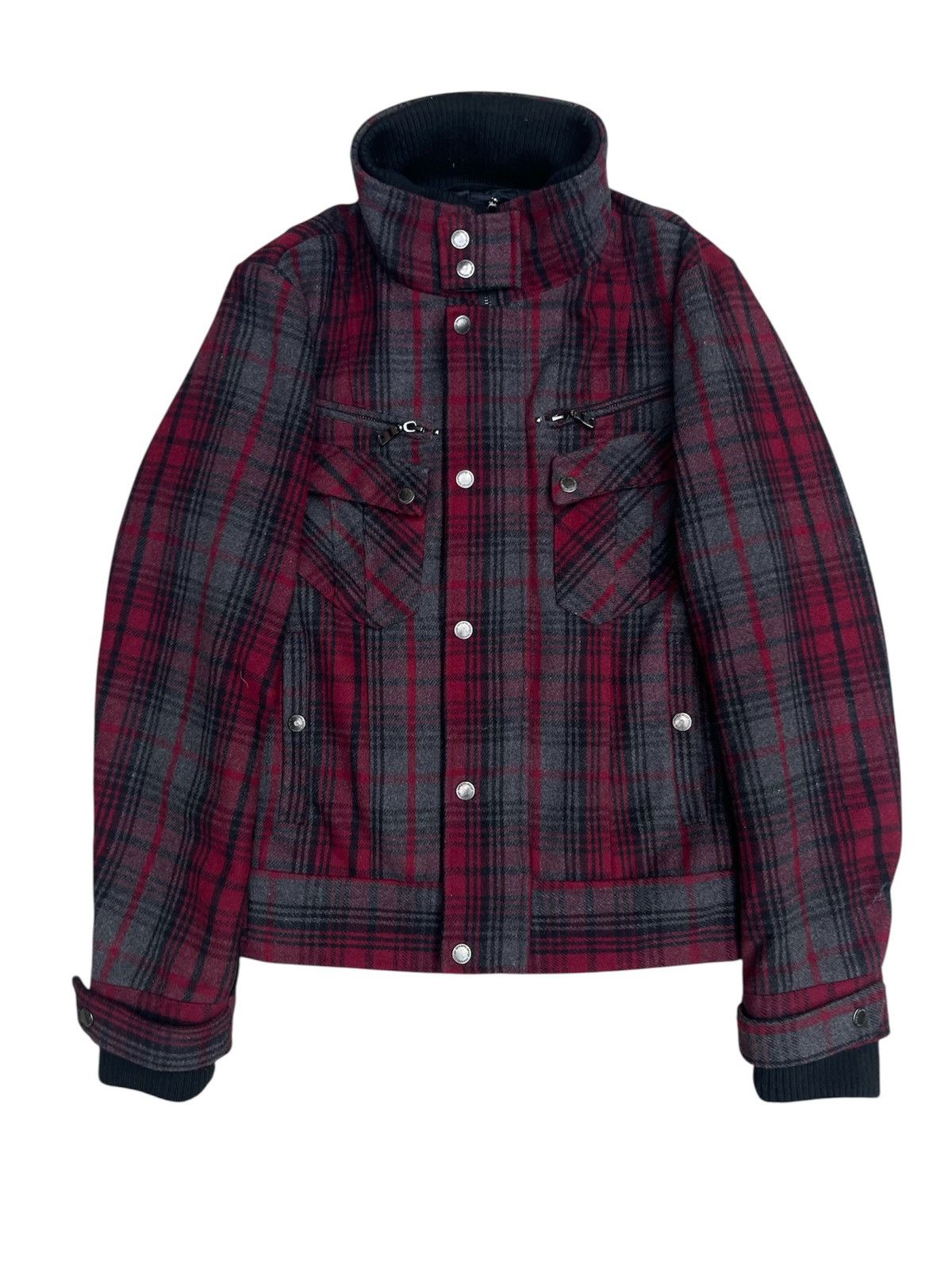 semanticdesign Semantic Design Plaid Zip Jacket w/ Ribbed Collar & Cuffs Size S / US 4 / IT 40 - 2 Thumbnail