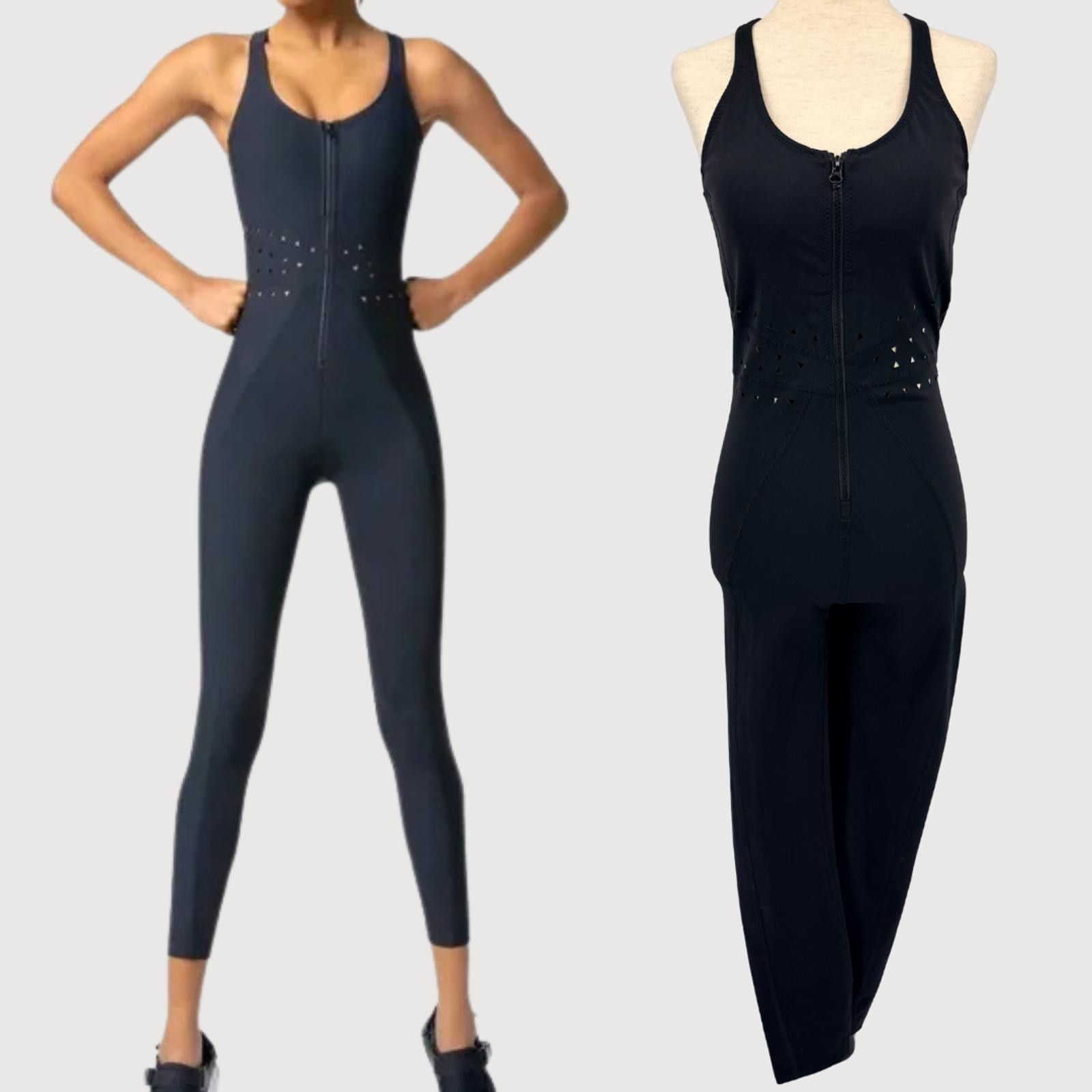 Other Gigi C Hunter Jumpsuit Black Activewear Zip Front S Size 28" / US 6 / IT 42 - 1 Thumbnail