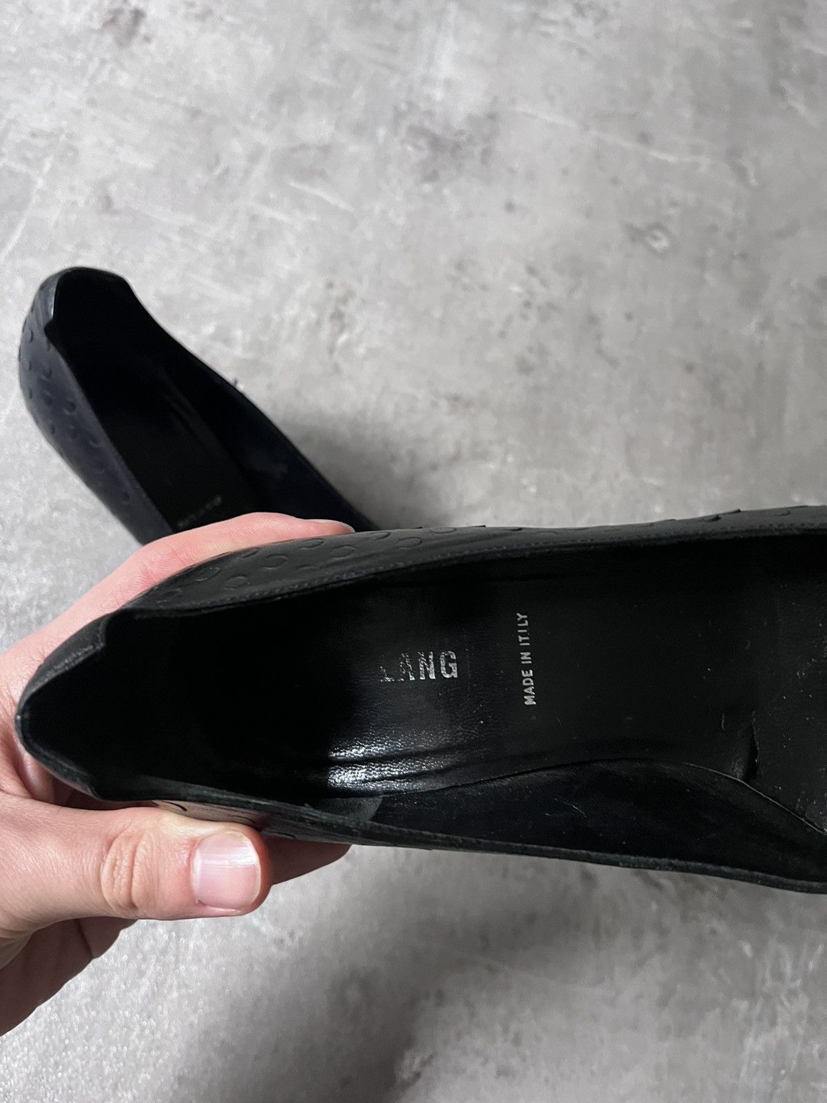 Helmut Lang Helmut Lang F/W 2000 Textured leather mini heels Size US 7 / IT 37 - 20 Thumbnail
