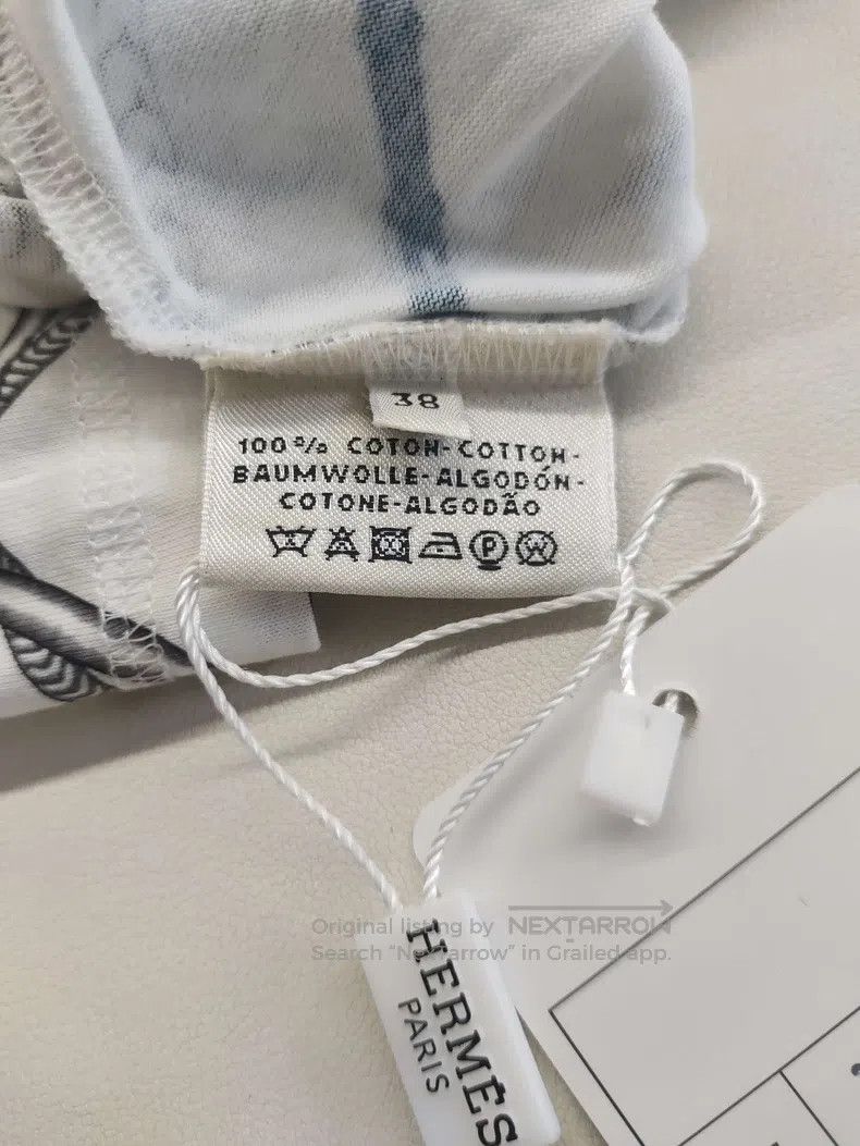 Hermes Hermes White Lock Chain Printed Dress Size XS / US 0-2 / IT 36-38 - 4 Thumbnail