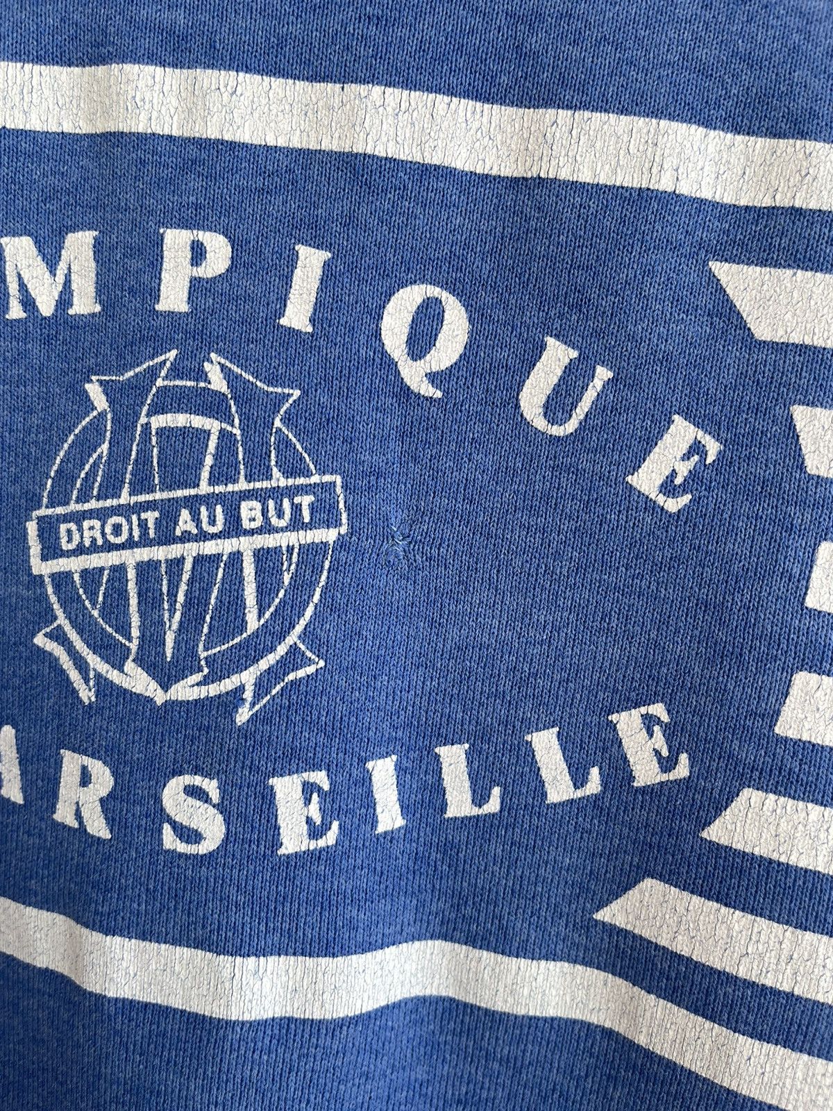 Vintage Olympique De Marseille Logo Football Sweatshirt 90s Soccer Size US XL / EU 56 / 4 - 10 Thumbnail