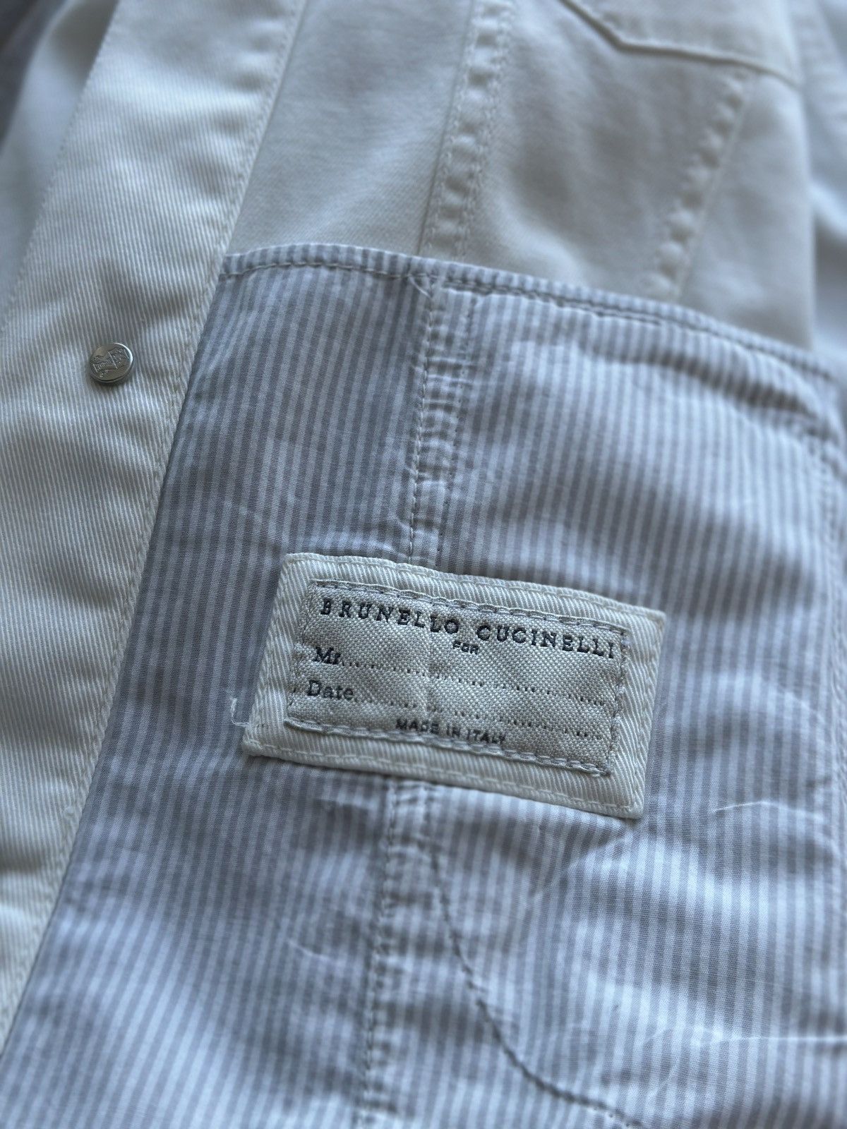 Brunello Cucinelli Brunello Cucinelli Denim Jacket, White 50 IT Size US M / EU 48-50 / 2 - 12 Thumbnail