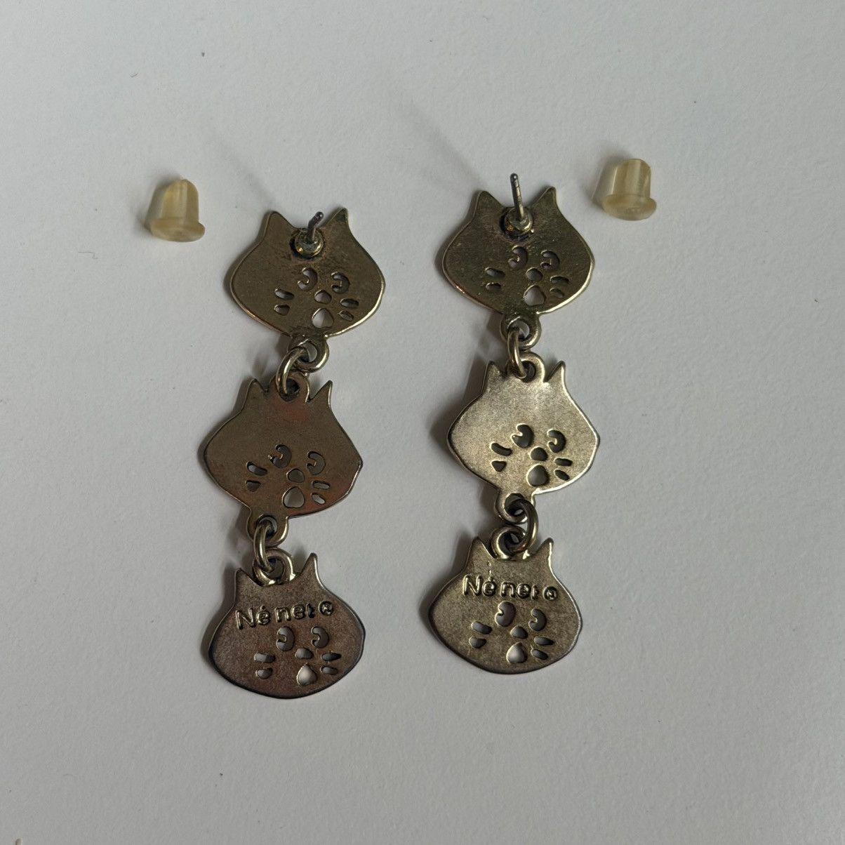 Ne-Net Ne-net Nya cat gold dangle drop earrings Size ONE SIZE - 2 Thumbnail