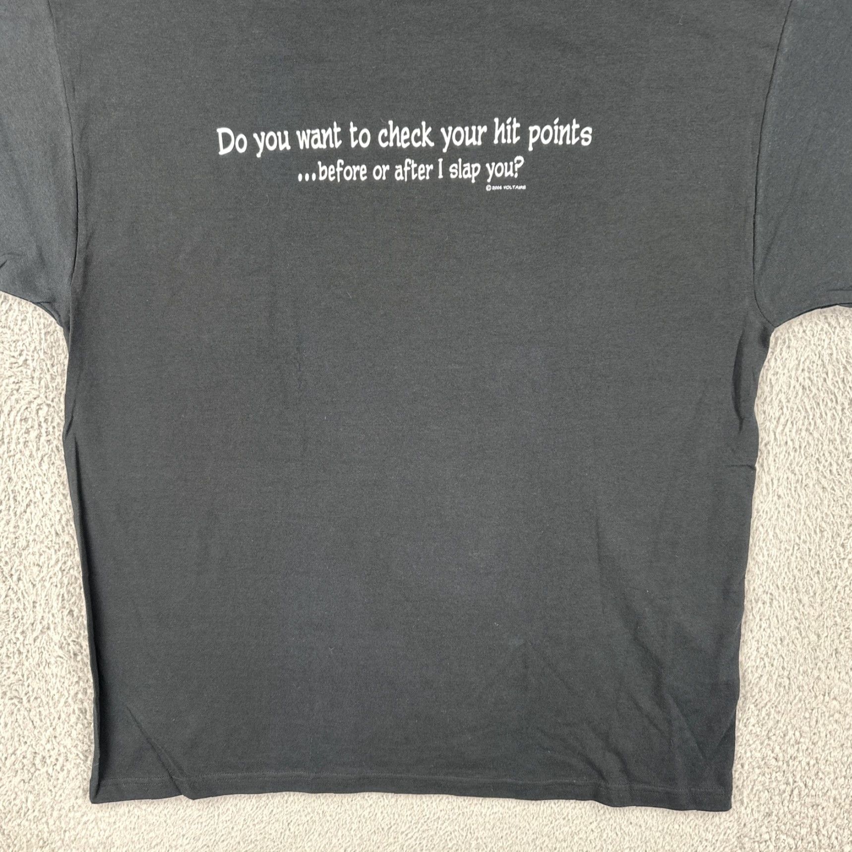 Fruit Of The Loom VINTAGE Fruit of the Loom T-Shirt Black XL Crew Neck Short Sleeve Funny Sarcastic Humor Tee Men Size US XL / EU 56 / 4 - 4 Thumbnail