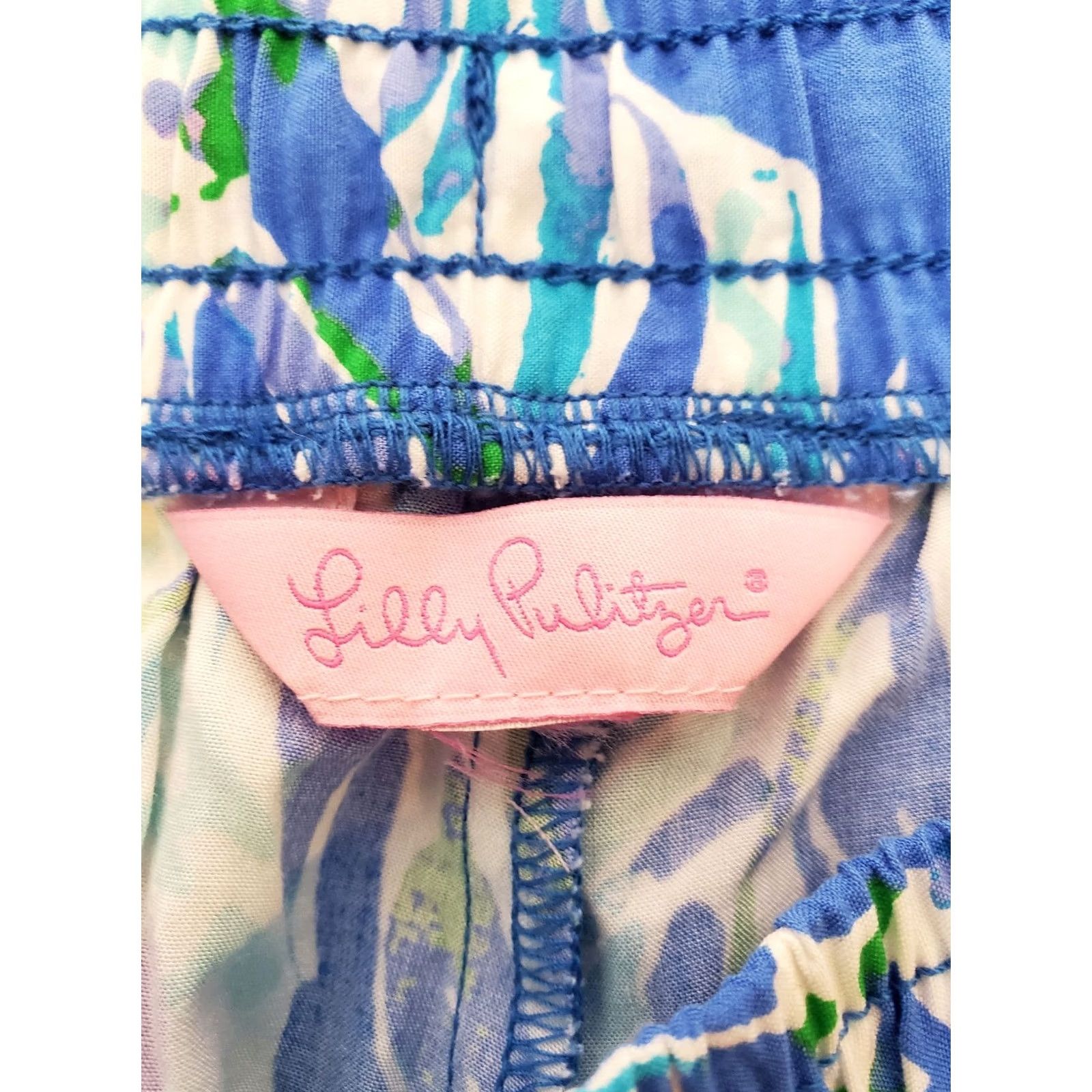 Lilly Pulitzer Lilly Pulitzer Shorts Womens S Multicolor Shades of Blue Teal Violet Katia Canopy Chaos Resort White Women Size 28" / US 6 / IT 42 - 5 Thumbnail