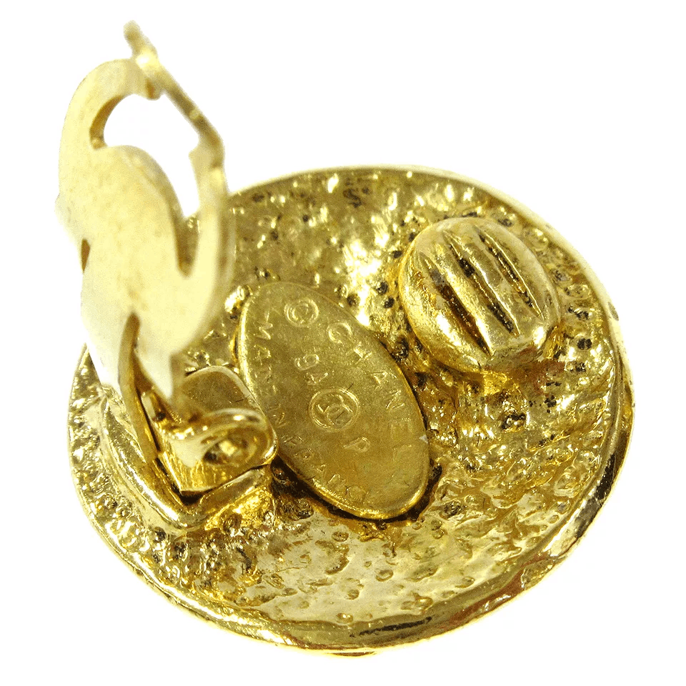 Chanel CHANEL CC Logos Button Motif Earrings Gold-Tone Size ONE SIZE - 4 Thumbnail