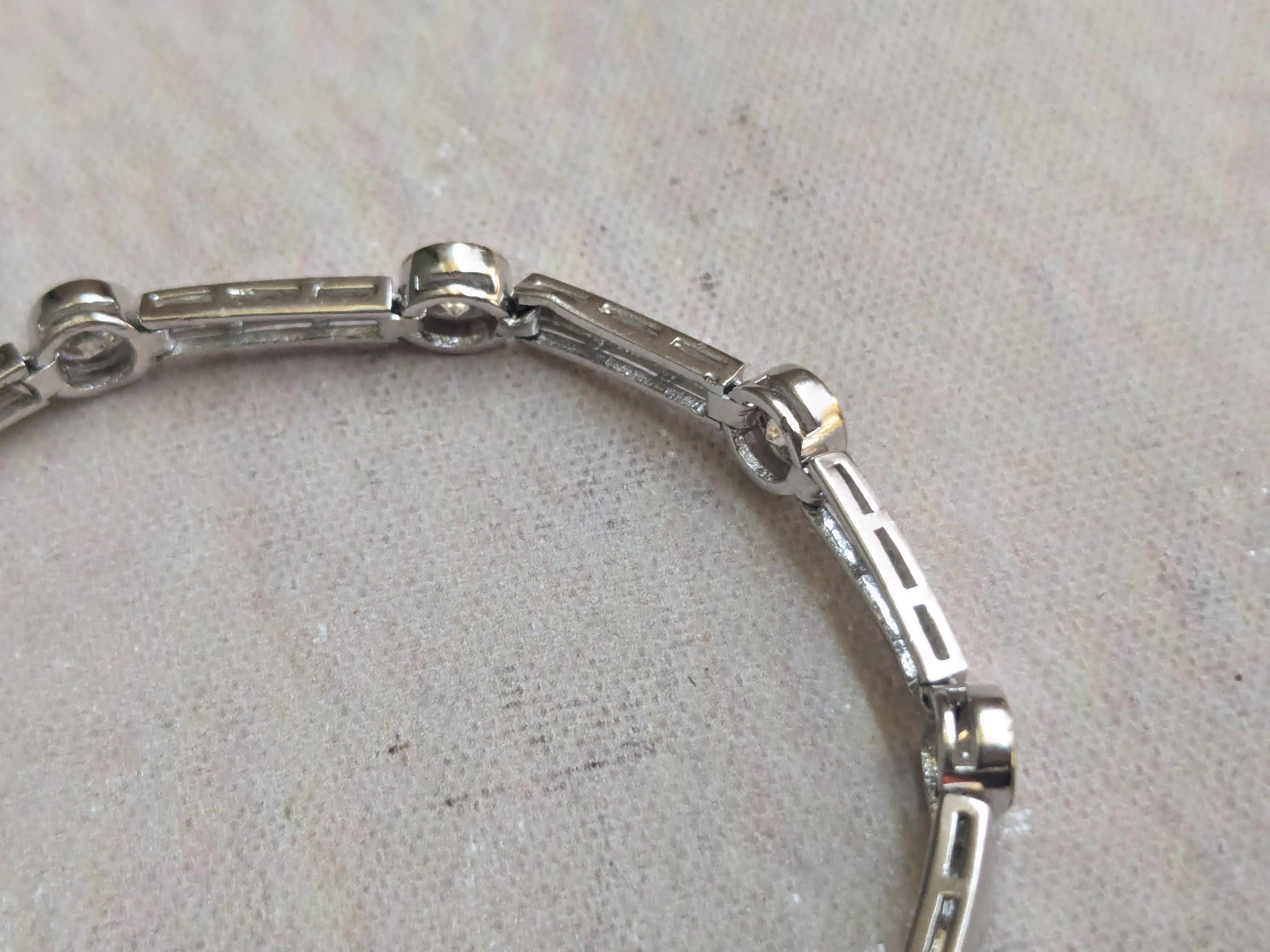 Sterling Silver Sterling Silver Tennis Bracelet 6.75" Clear CZ Size ONE SIZE - 2 Thumbnail