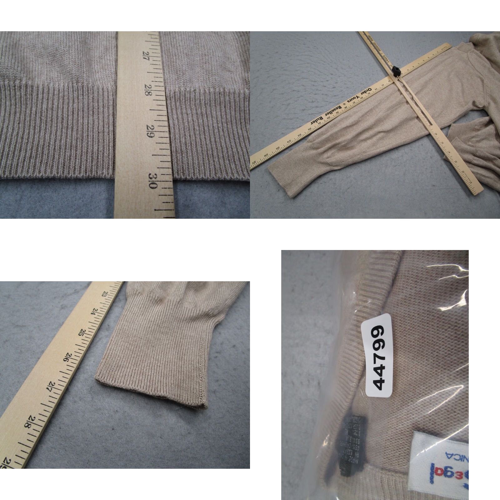 Fred Segal Fred Segal Mens Beige Cashmere Silk Pullover Sweater Extra Large V Neck Long Sleeve Size US XL / EU 56 / 4 - 8 Thumbnail