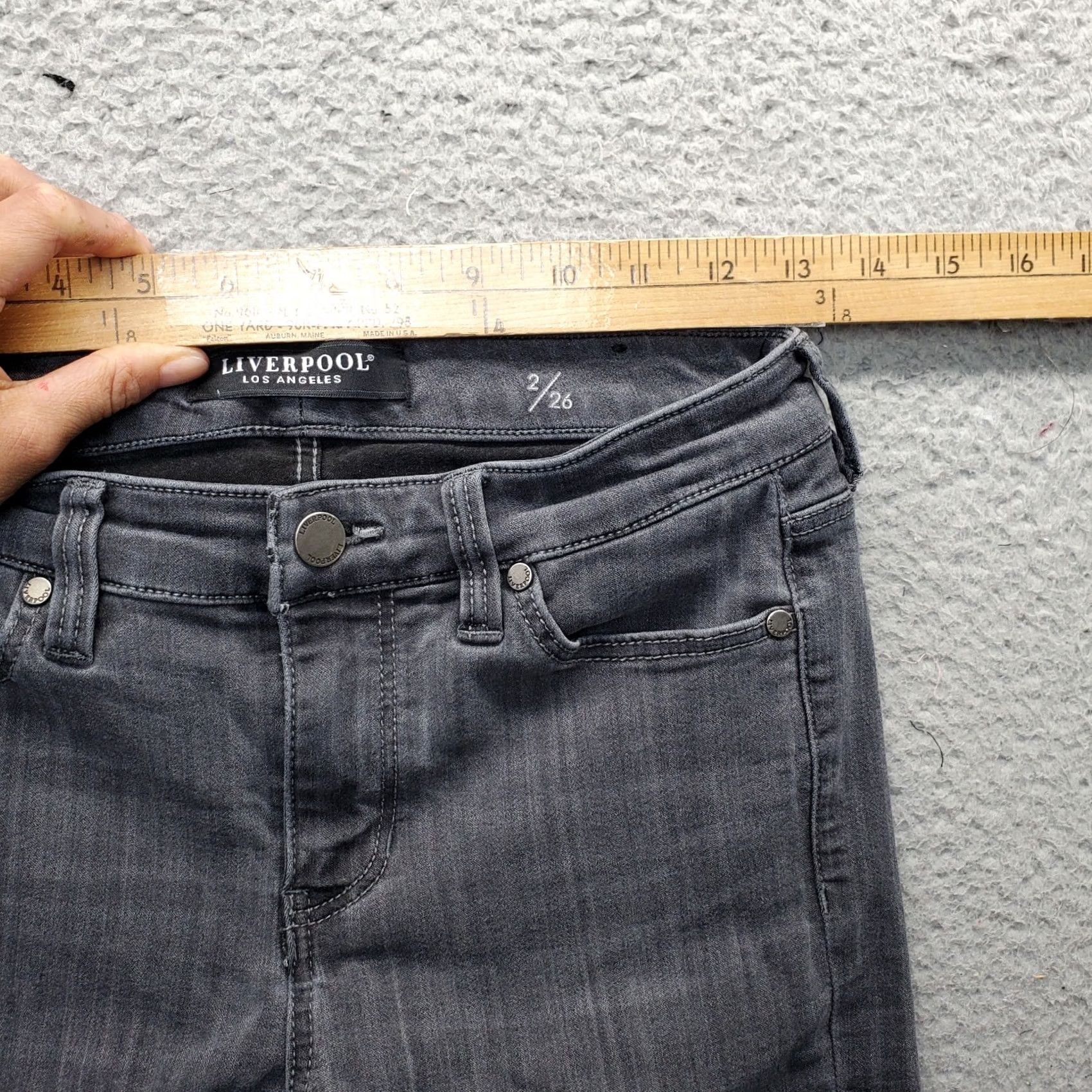 Vintage Liverpool Los Angeles Skinny Jeans Women's Gray Medium Wash 5-Pocket Design Size 2/26 Jeans Ladies 5-Pocket Gray Wash Size 26" / US 2 / IT 38 - 6 Thumbnail