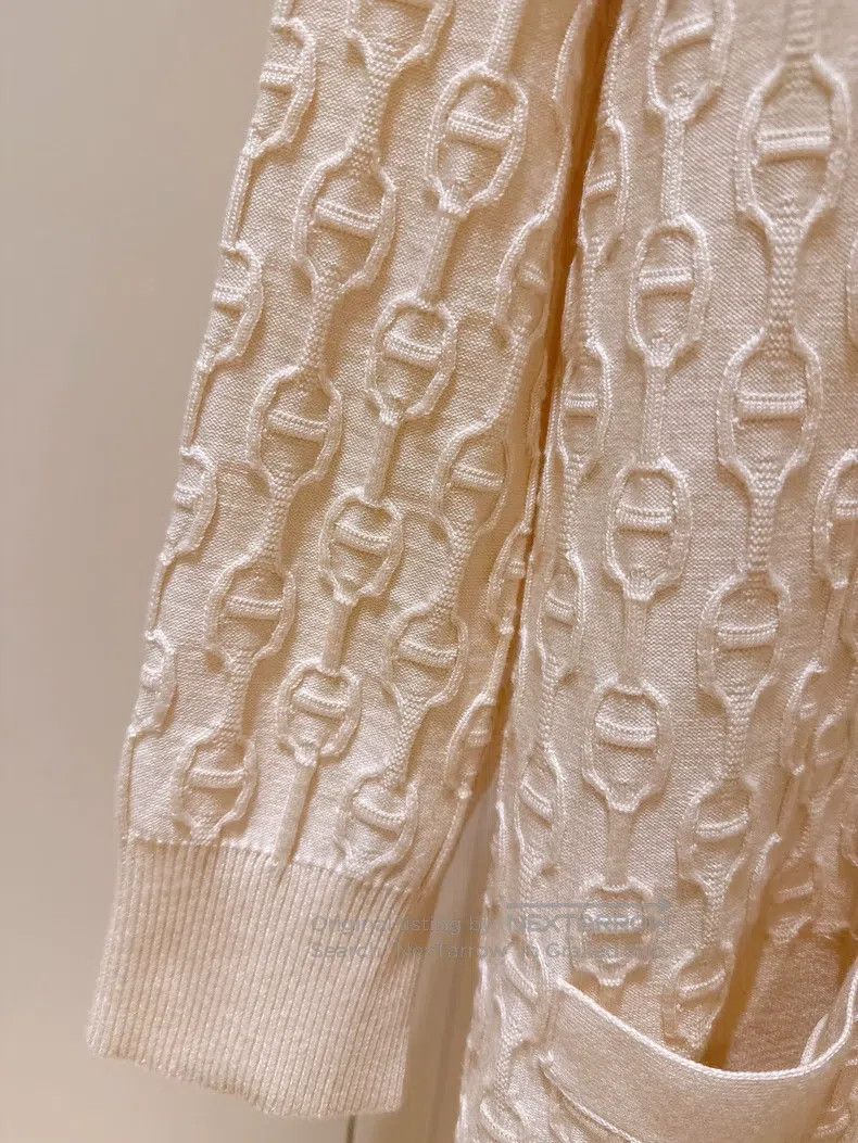 Hermes Hermes Pig Nose Button Jacquard Knit Long Cardigan Size XS / US 0-2 / IT 36-38 - 5 Thumbnail