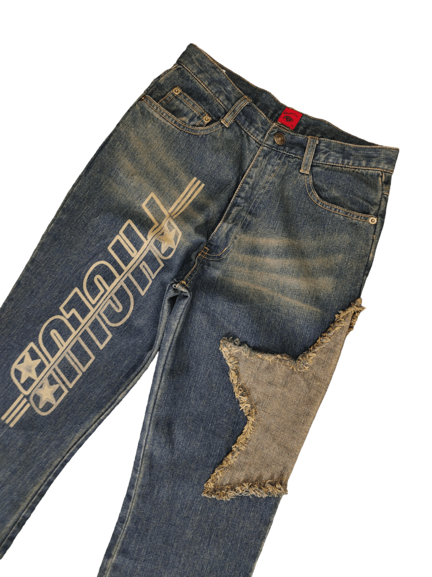 Hysteric Glamour × Undercover Flare Jeans Penthouse Club Stars Patches Denim Boot Cut Y2k Size US 26 / EU 42 - 4 Thumbnail