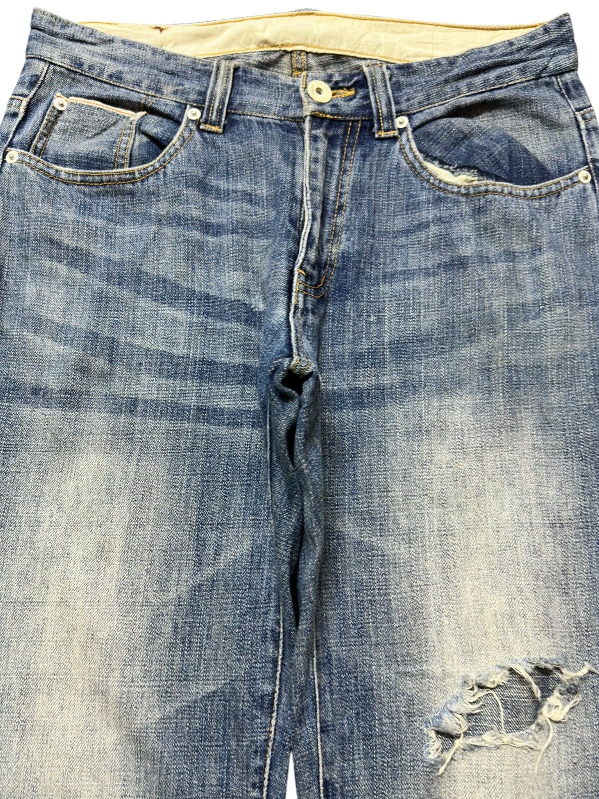 Global Work Vintage Global Work Rough&Natural Faded Distressed Denim Size US 31 - 2 Thumbnail