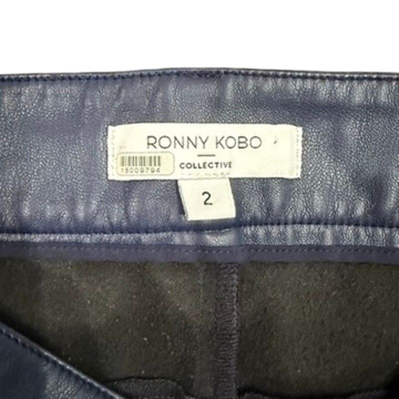 Ronny Kobo Ronny Kobo X RTR Blue Faux Leather Pants in Blue, Size US 2 Size 26" / US 2 / IT 38 - 5 Thumbnail
