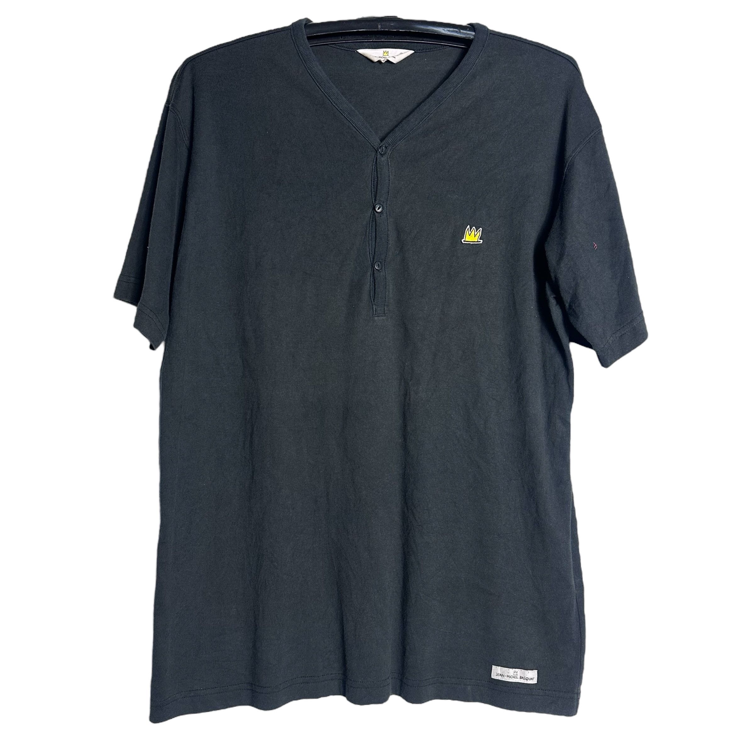 Jean-Michel Basquiat 🔥RARE🔥Vintage Jean-Michel Basquiat Henley T-shirt Size US L / EU 52-54 / 3 - 1 Thumbnail