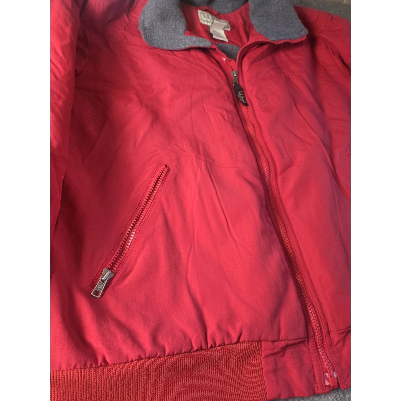 Vintage VINTAGE L.L. Bean Windbreaker Jacket Regular Men Red 90s Zip Lined Nylon Fleece Mid-Length Size US L / EU 52-54 / 3 - 2 Thumbnail