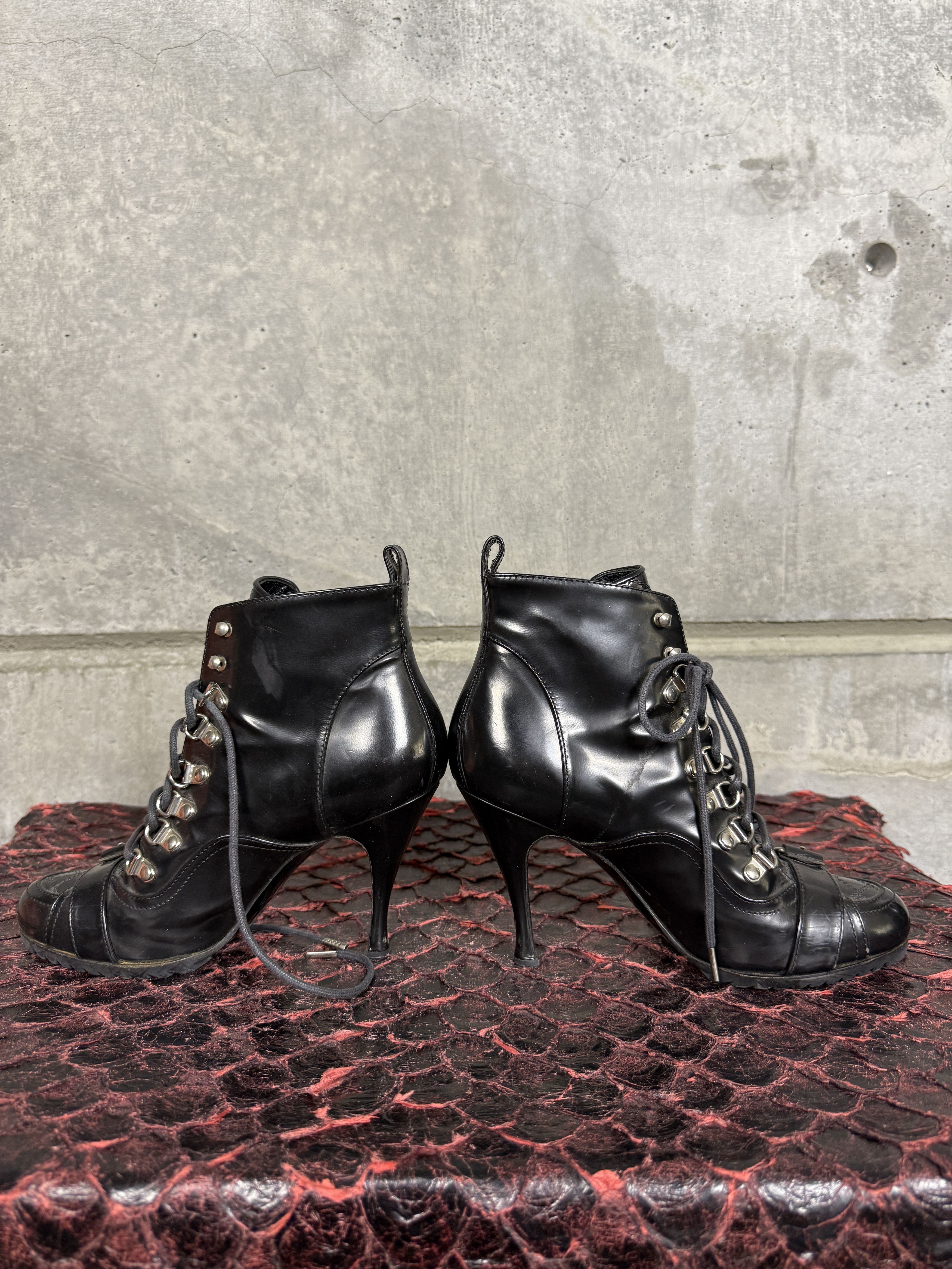 Balenciaga $1095 Balenciaga Lace Side Zip Ankle Leather Boots Size US 8 / IT 38 - 3 Thumbnail