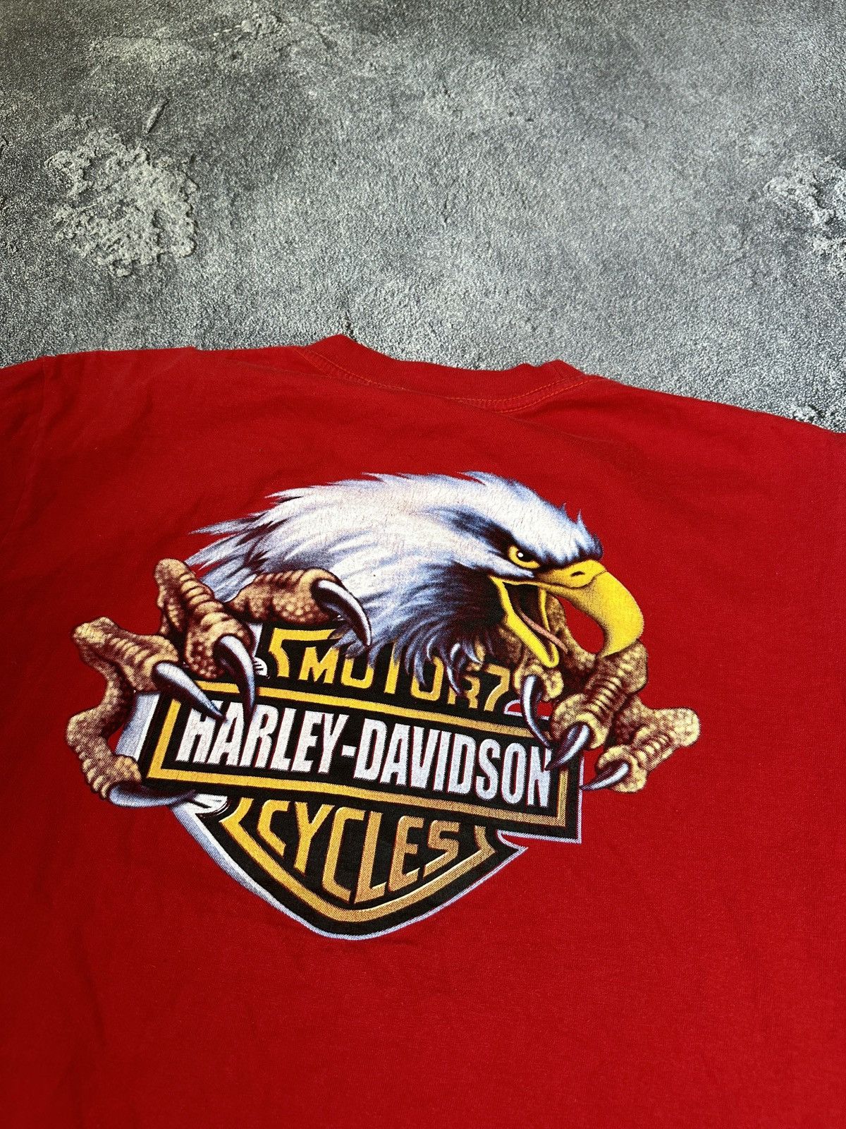 Harley Davidson × Vintage Vintage 1999 Harley Davidson Eagle Red Biker T-Shirt Size US L / EU 52-54 / 3 - 3 Thumbnail