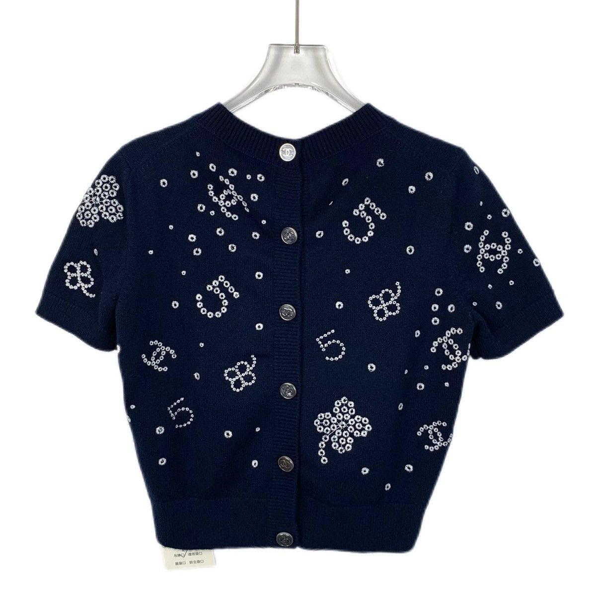 Chanel Chanel navy blue logo embroidered cashmere jumper Size XS / US 0-2 / IT 36-38 - 2 Thumbnail