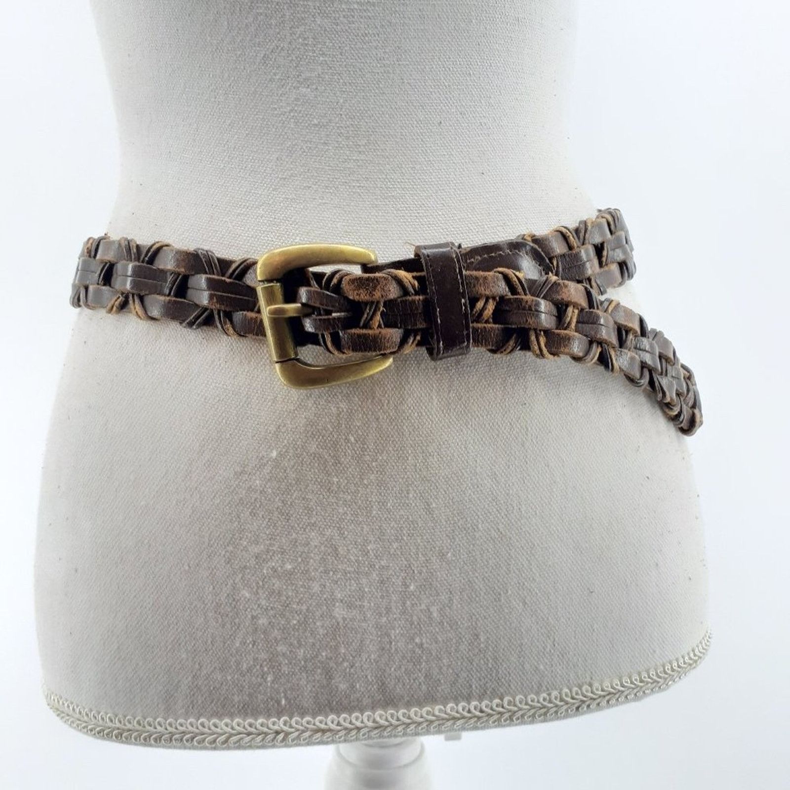 Other Women's Braided Genuine Leather Classic Casual Belt M/L Size ONE SIZE - 1 Thumbnail
