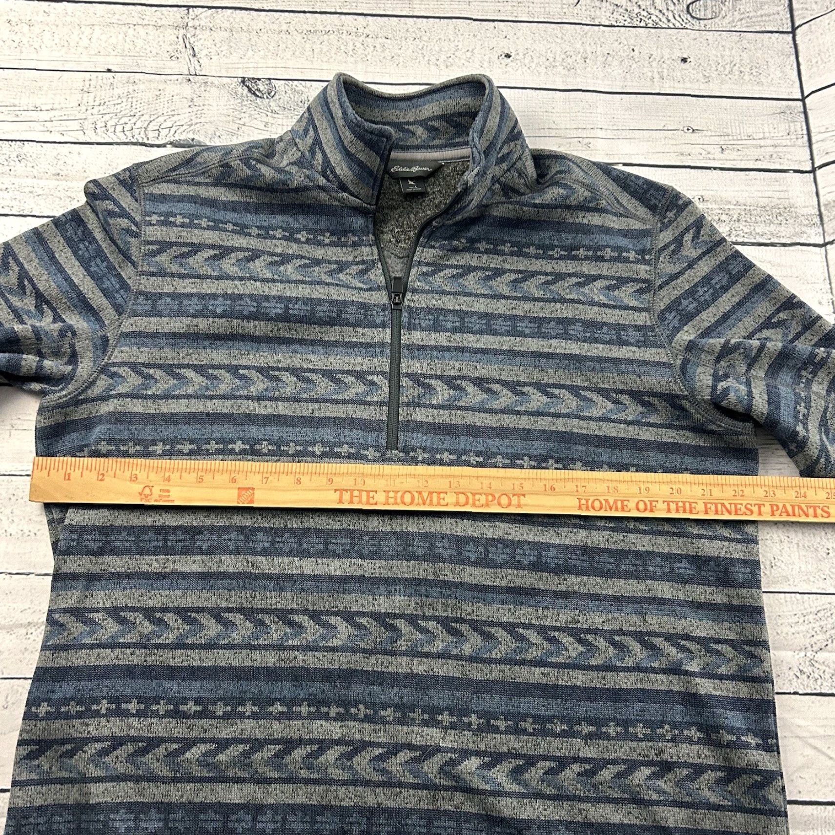 Eddie Bauer Eddie Bauer Fleece Jacket 1/4 Zip Aztec Gray Men's L Size US L / EU 52-54 / 3 - 4 Thumbnail