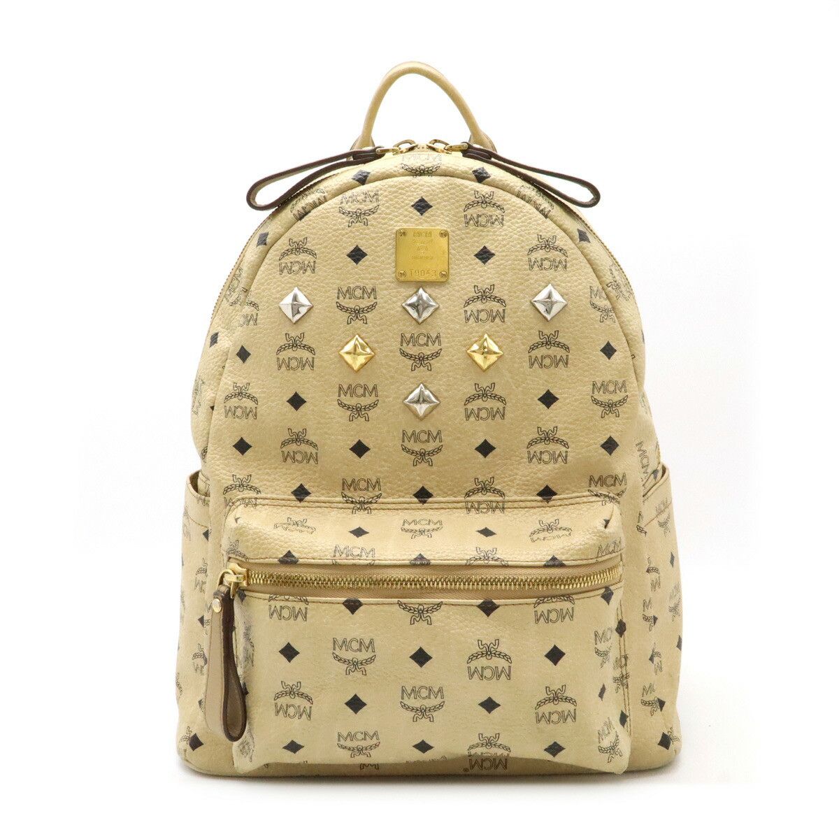 MCM MCM MCM Visetos Logogram Backpack MMK2AVE01IG001 Leather Backpack MMK2AVE01IG001 DUTY FREE for USA Size ONE SIZE - 1 Thumbnail