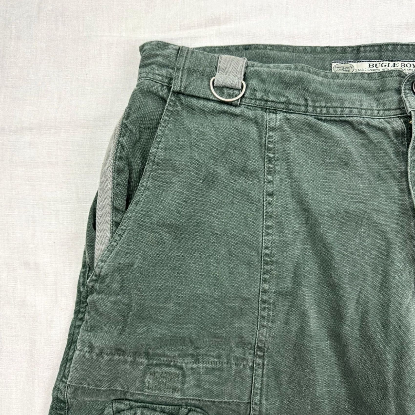 Bugle Boy VINTAGE Bugle Boy Safari Shorts Adult 38 Travel Hipster Pockets Y2K 90s Outdoor Cargo Green Ramie Cotton Mens 38 7in Inseam Size US 38 / EU 54 - 6 Thumbnail
