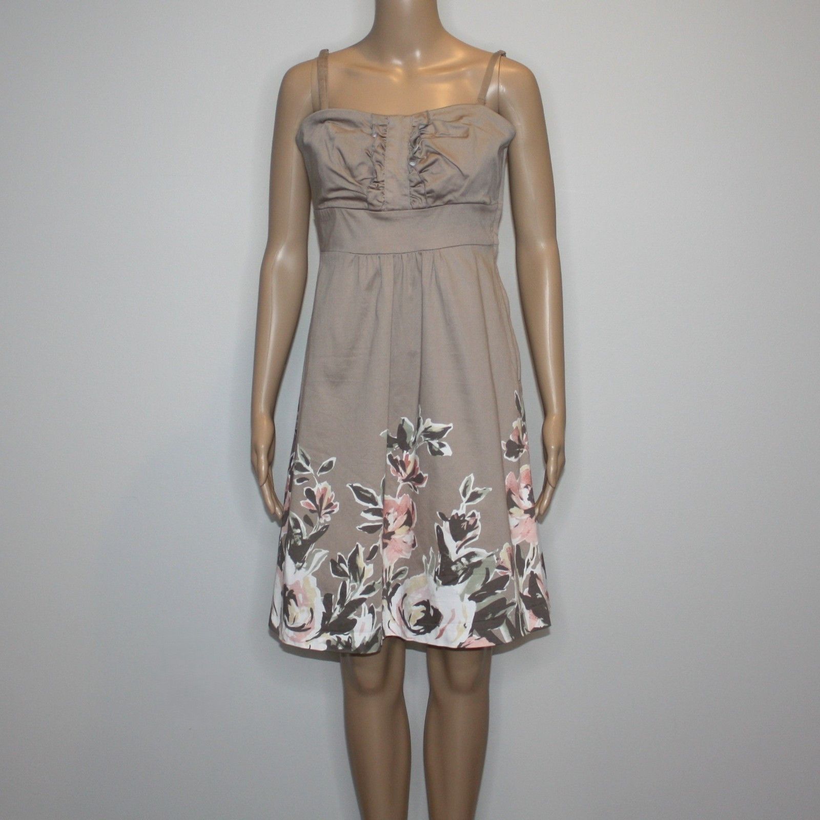 RW&CO. Beige Color Floral Dress with Removable Straps in size US 10 Size L / US 10 / IT 46 - 1 Thumbnail