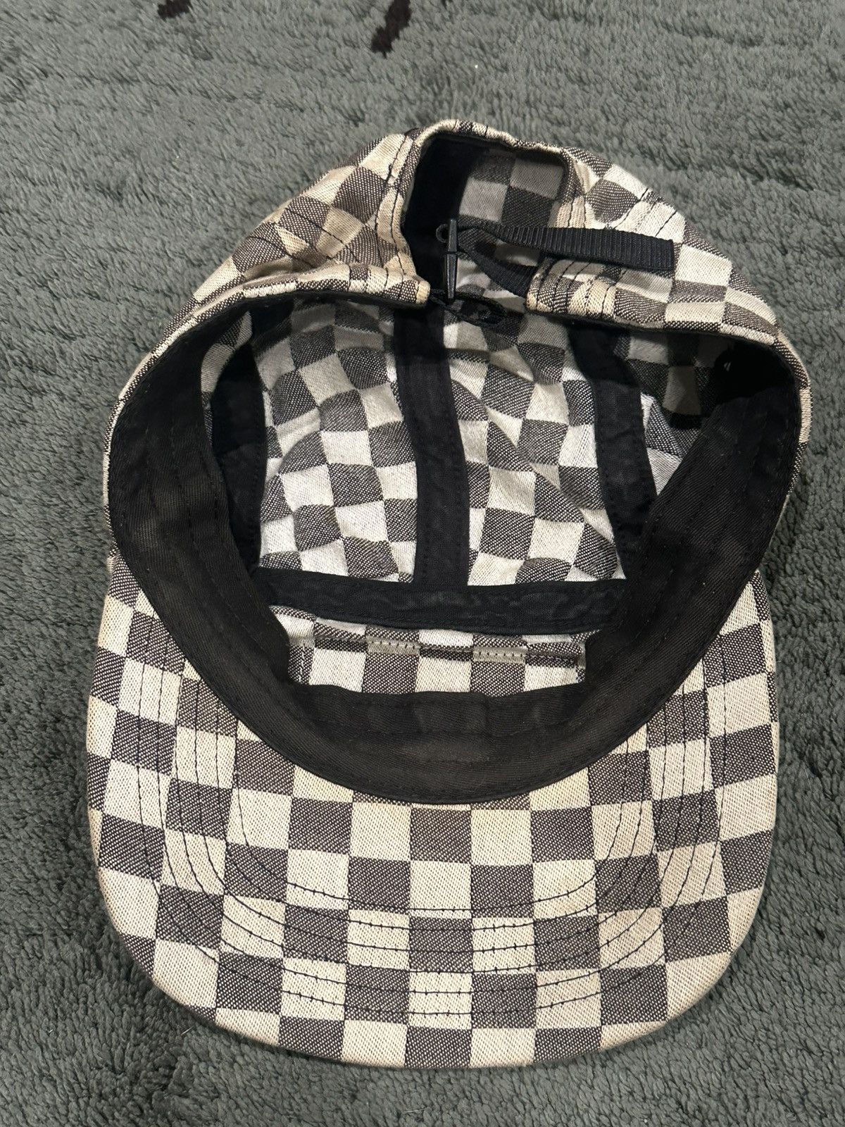 Supreme SS18 Supreme Checkerboard Box Logo Adjustable Hat Size ONE SIZE - 5 Thumbnail