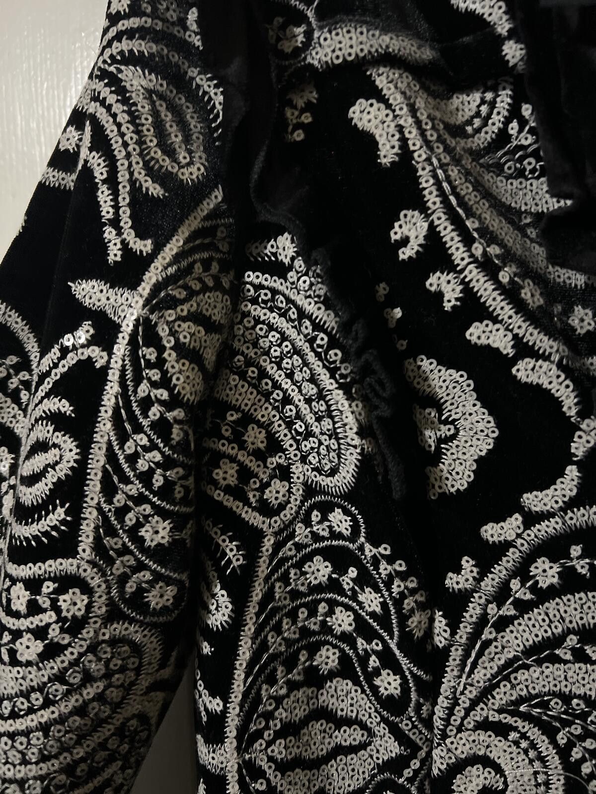 Other Nuvula Black Cream Paisley Ruffle Trim Jacket $756 Goth Size M / US 6-8 / IT 42-44 - 4 Thumbnail