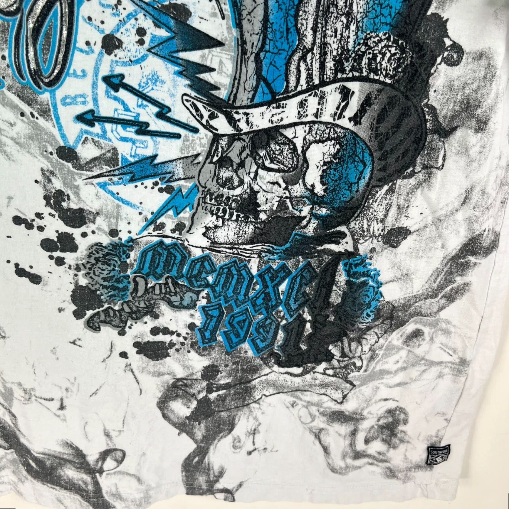 Southpole VINTAGE South Pole Skull T-Shirt Men's XL White Graphic Print Summer Fall Spring Mens Size US XL / EU 56 / 4 - 3 Thumbnail