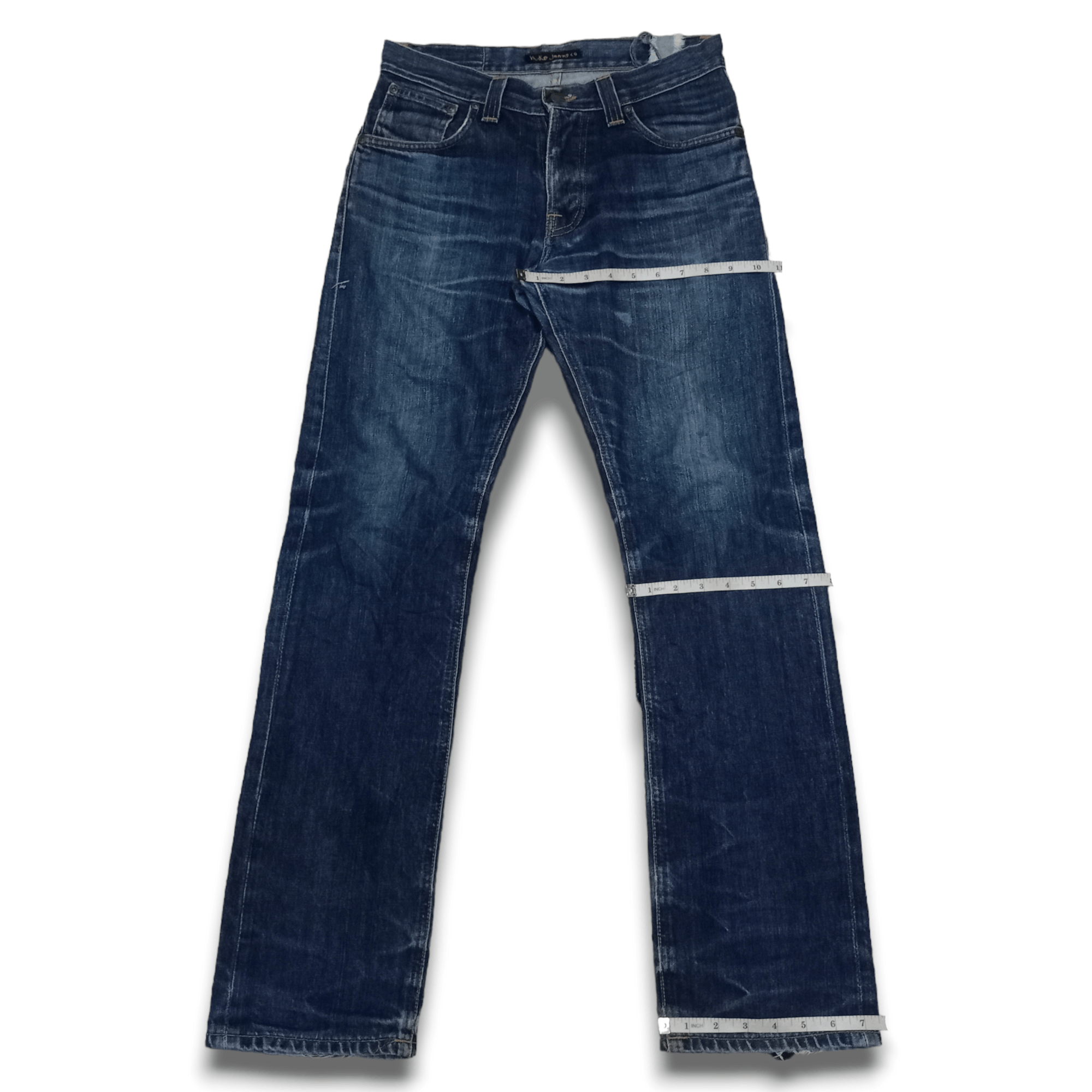 Nudie Jeans Vintage Nudie Button Fly Blue Wash Ripped Style Jeans 30x31 Size US 30 / EU 46 - 13 Thumbnail