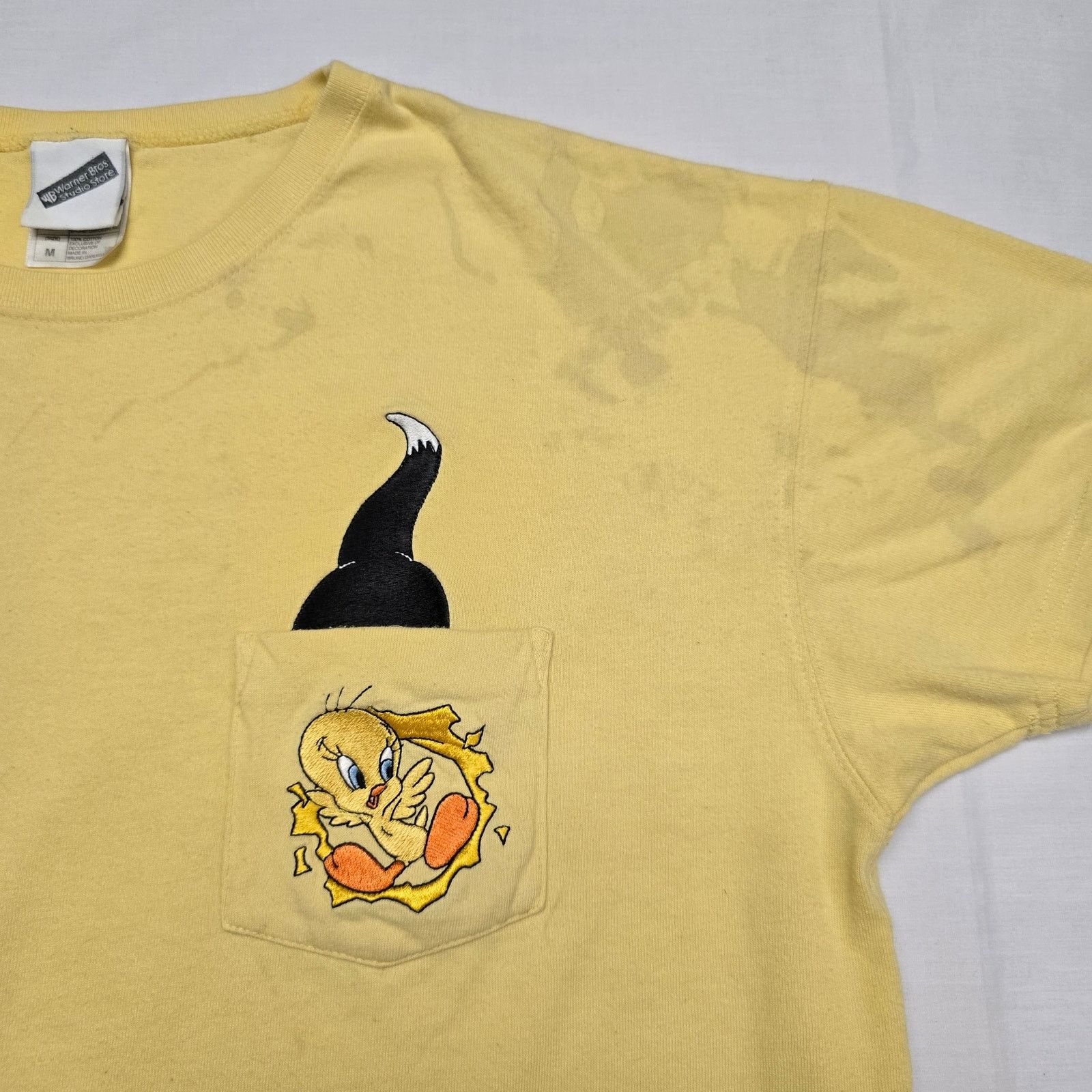 Vintage × Warner Bros Vintage Tweety Looney Tunes Shirt M Embroidered Pocket Tee Size US M / EU 48-50 / 2 - 2 Thumbnail