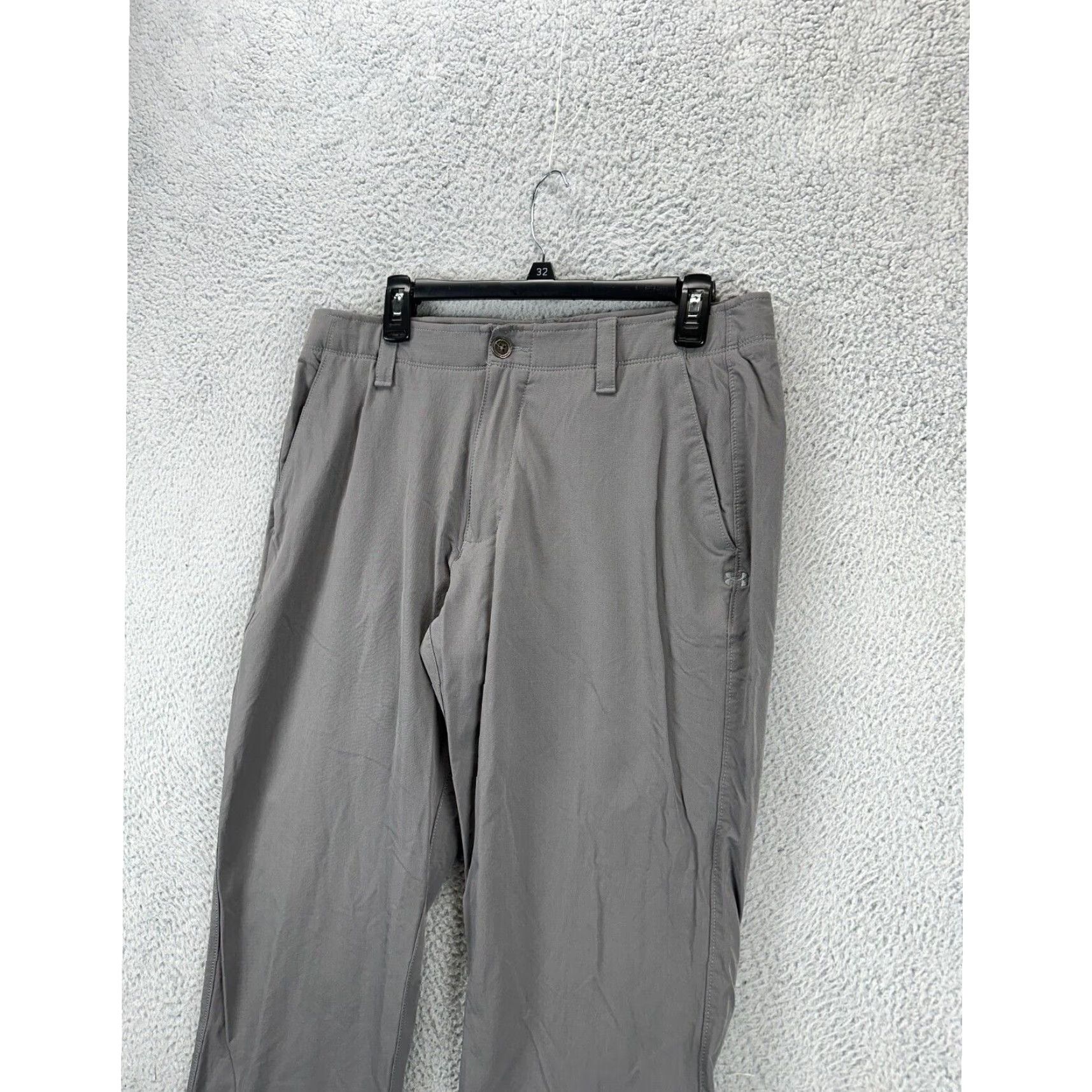 Under Armour Under Armour Pants Mens 36 Grey Logo Chino Straight Leg Golf Athletic Flat Front Size US 36 / EU 52 - 5 Thumbnail